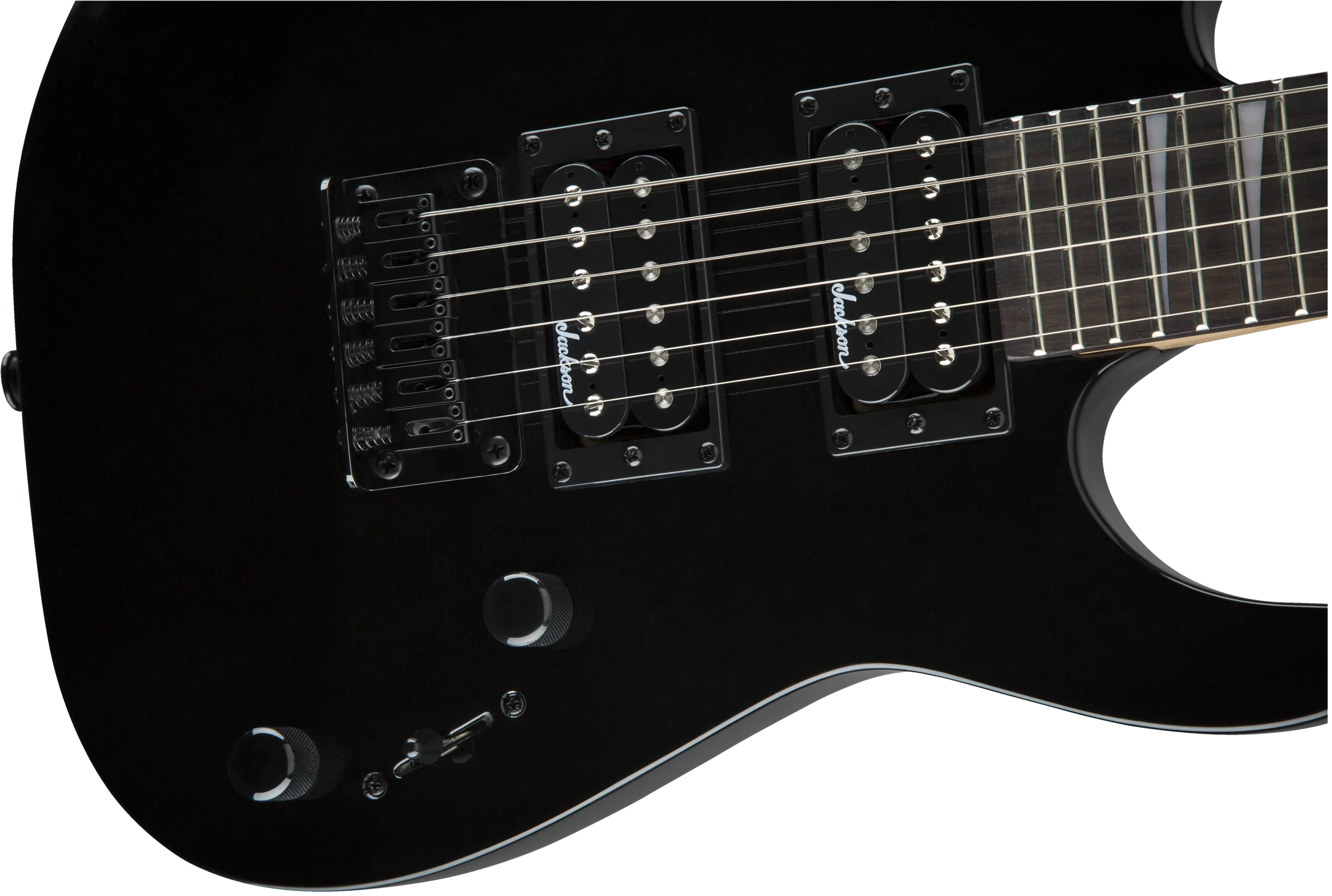 Jackson JS Series Dinky Minion JS1X Amaranth Fingerboard Gloss Black Mini Guitar - Image 4