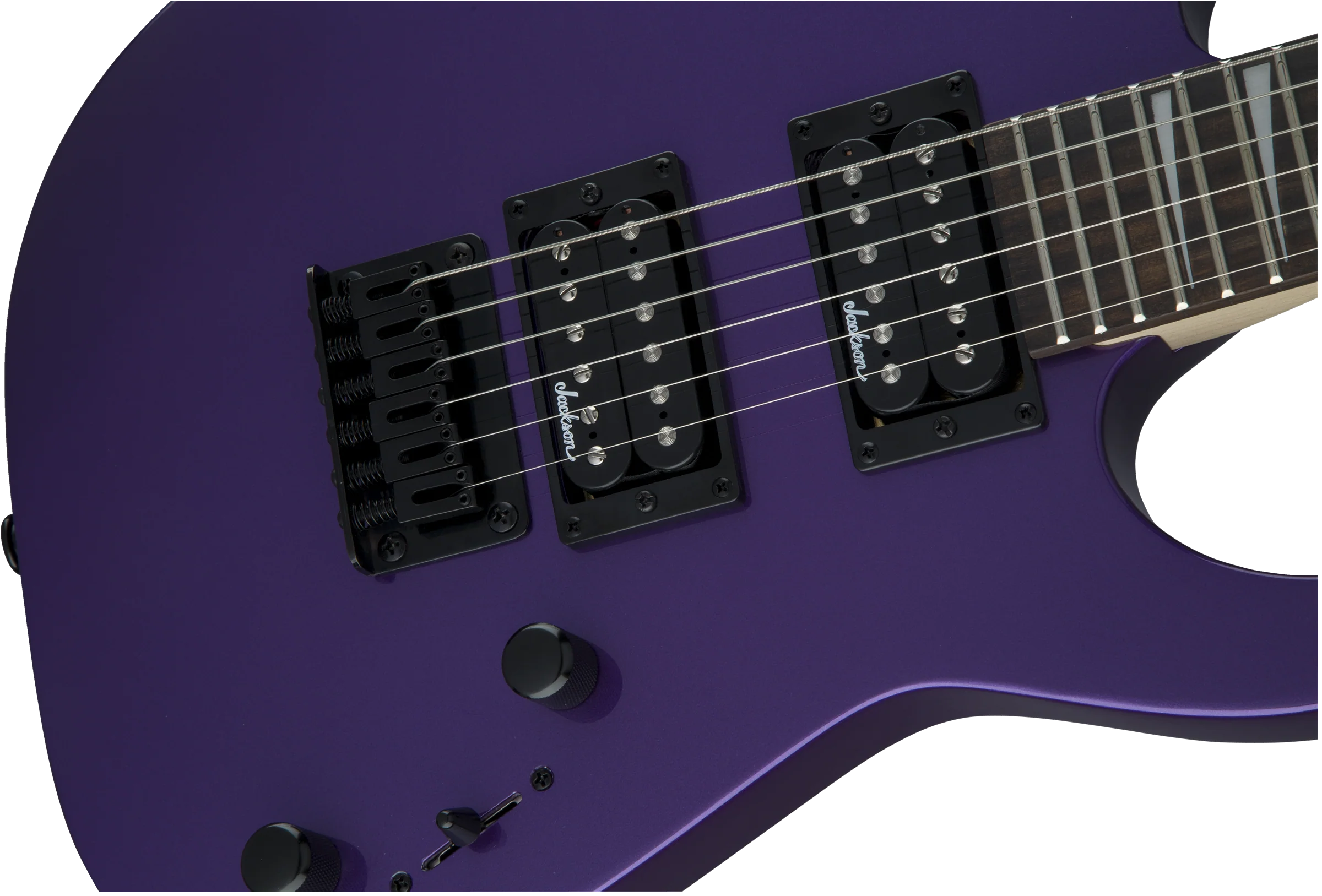 Jackson JS Series Dinky Minion JS1X Amaranth Fingerboard Pavo Purple Mini Guitar - Image 5