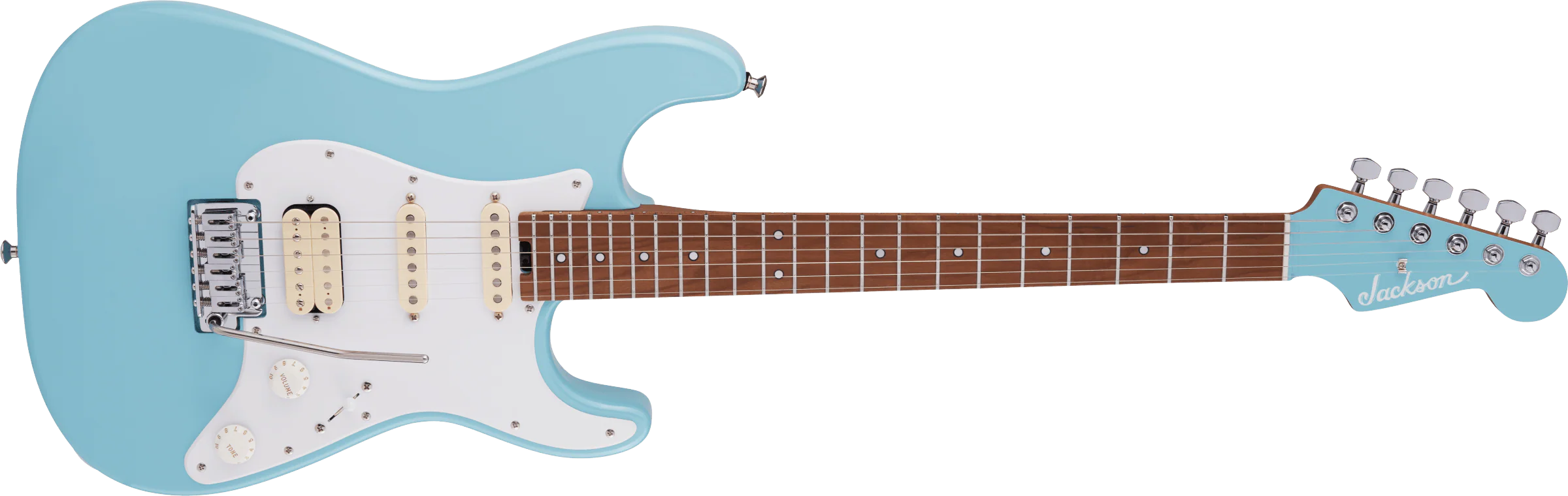 Jackson MJ Series Signature Misha Mansoor So-Cal 2PT Caramelized Maple Fingerboard Daphne Blue - Image 4