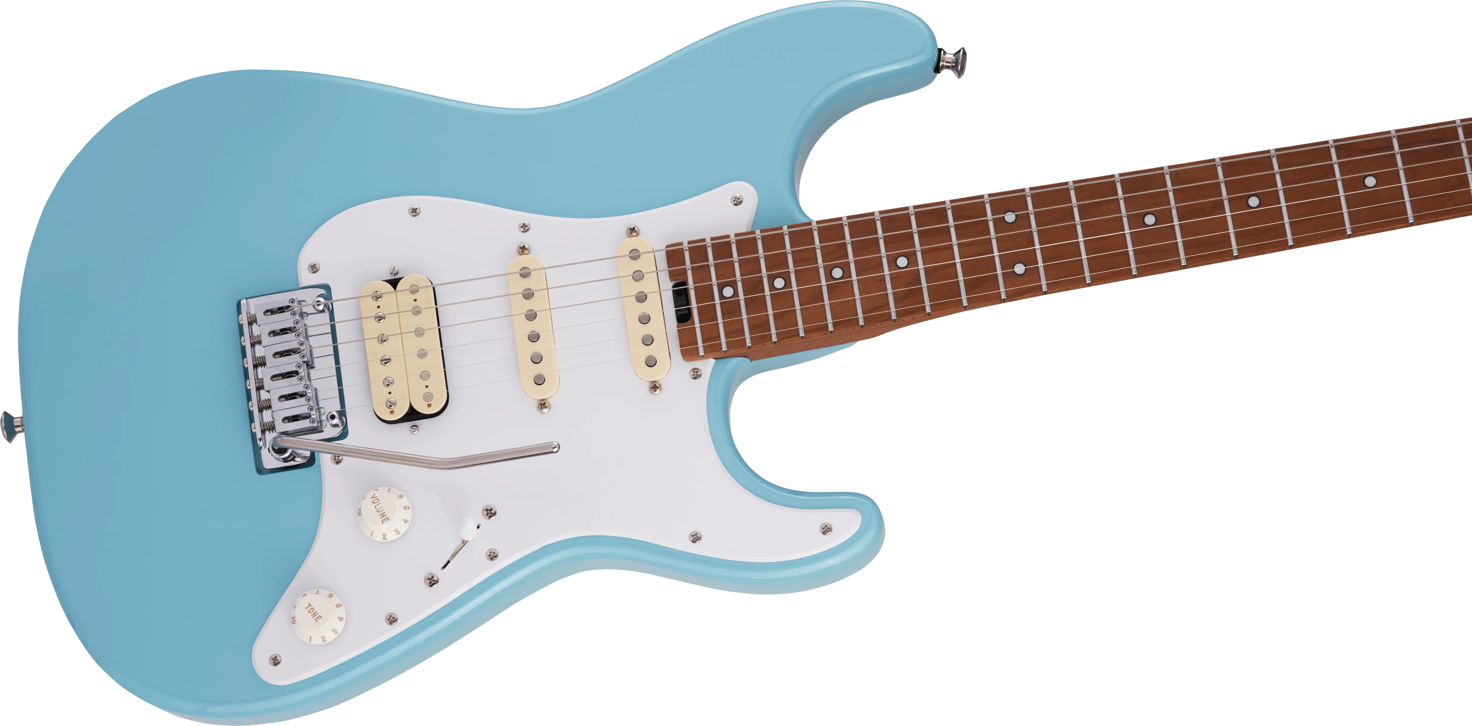 Jackson MJ Series Signature Misha Mansoor So-Cal 2PT Caramelized Maple Fingerboard Daphne Blue - Image 5