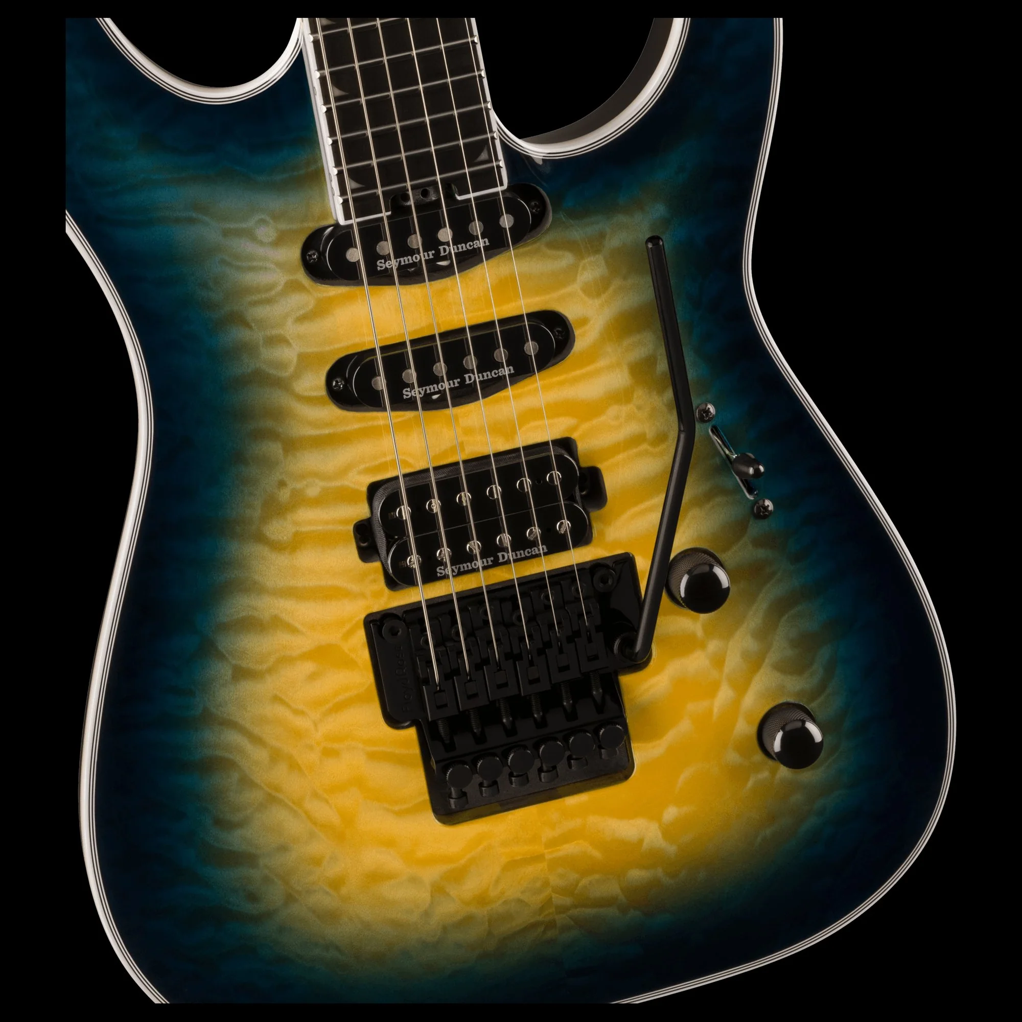 Jackson Pro Plus Series Soloist SLA3Q Amber Blue Burst with Gig Bag - Serial # CYJ2302189 - Demo - Image 3