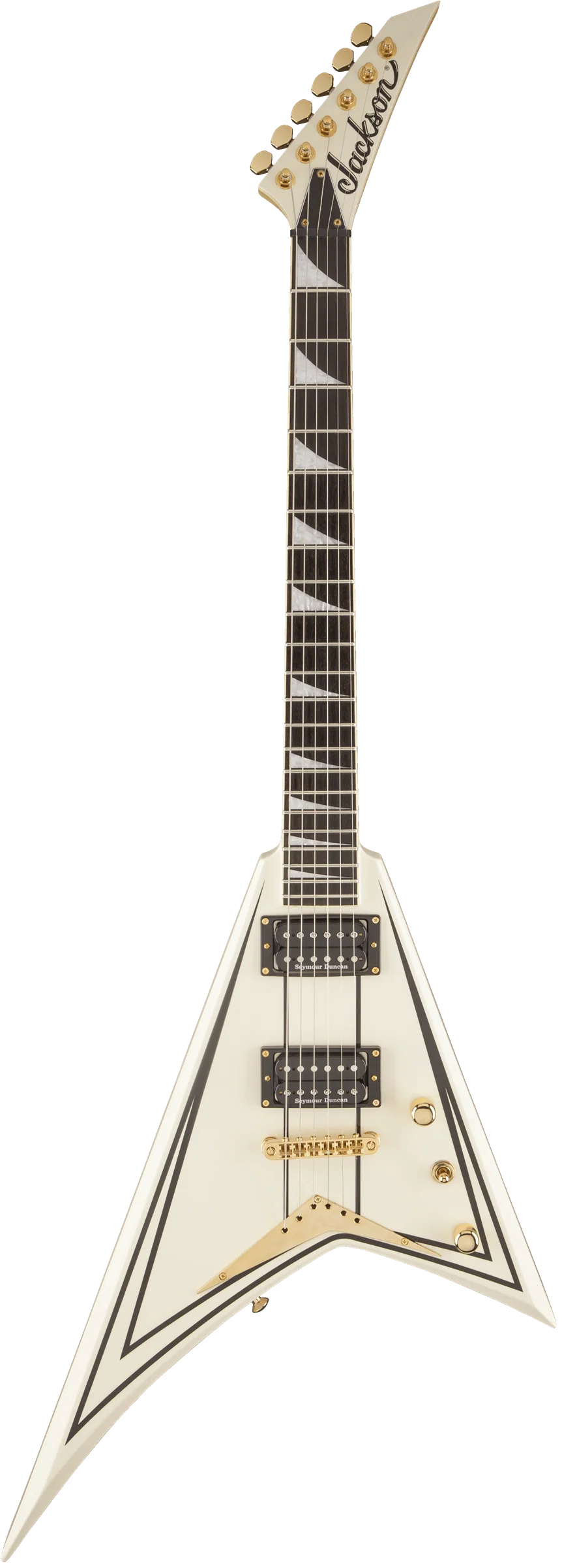 Jackson Pro Series Rhoads RRT-3 Ebony Fingerboard Ivory with Black Pinstripes - Image 2
