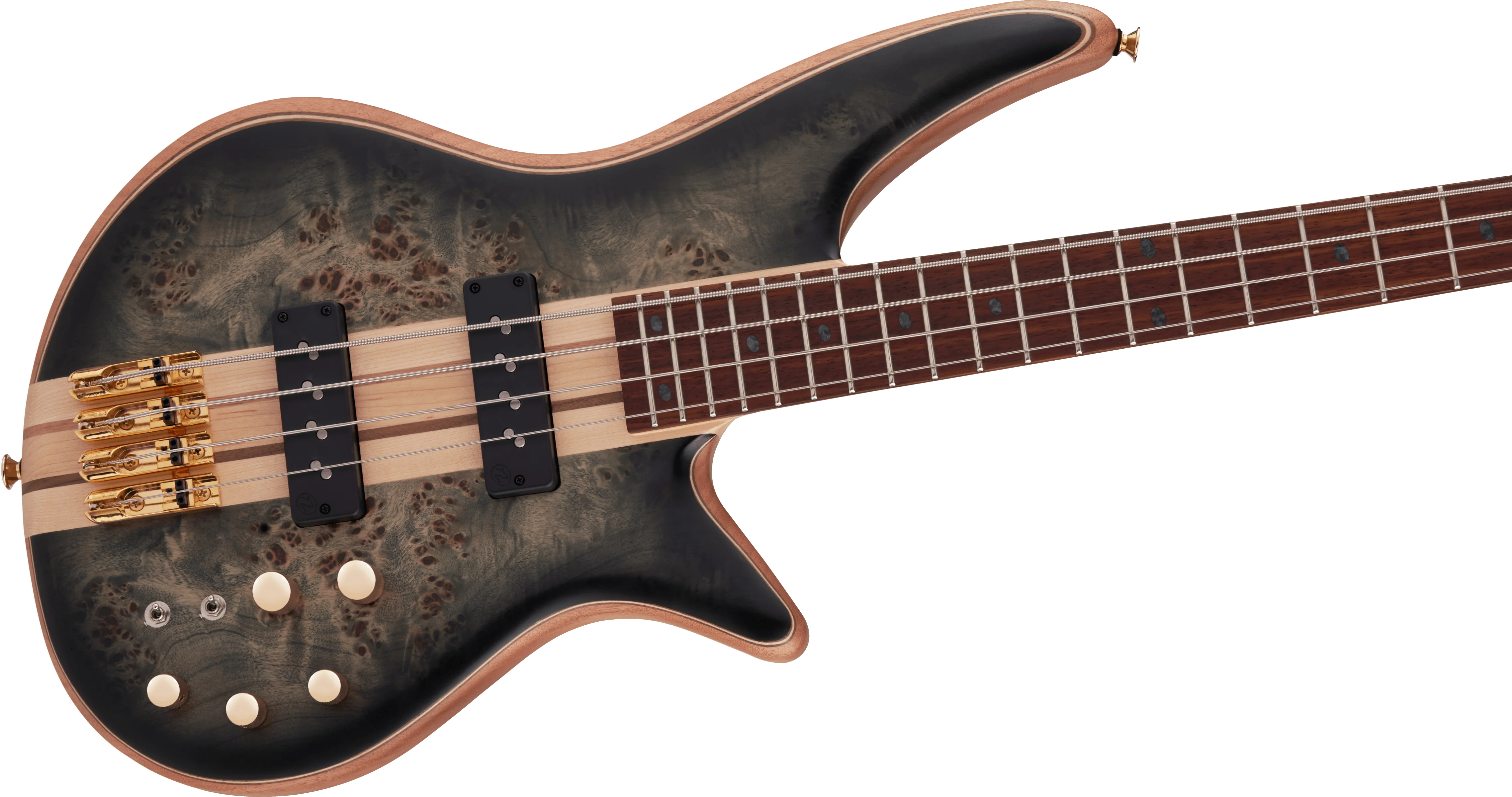 Jackson Pro Series Spectra Bass SBP IV Caramelized Jatoba Fingerboard Transparent Black Burst - Image 3