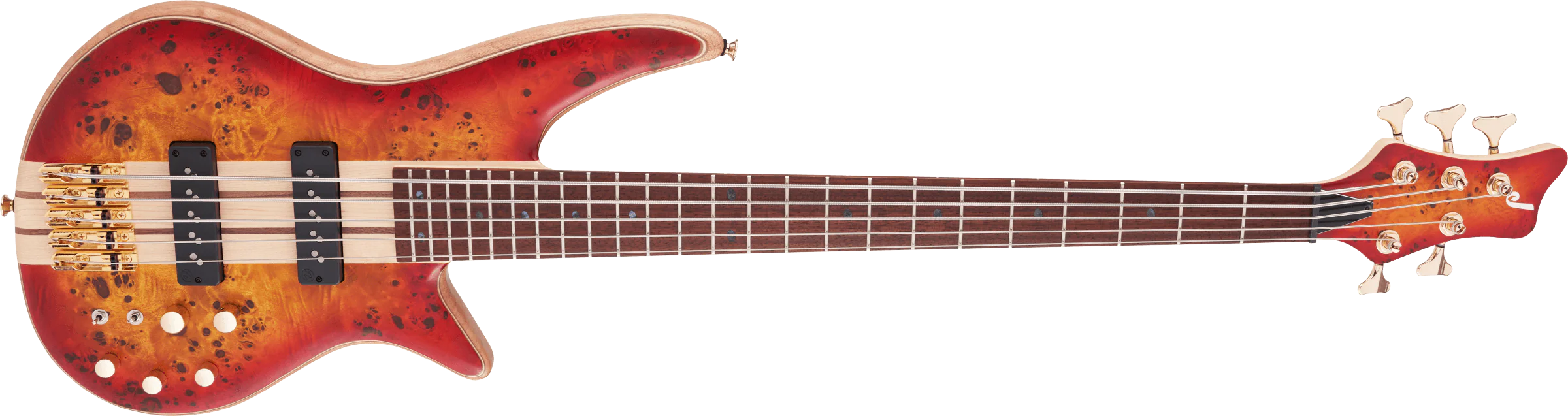 Jackson Pro Series Spectra Bass SBP V Transparent Cherry Burst - Image 3