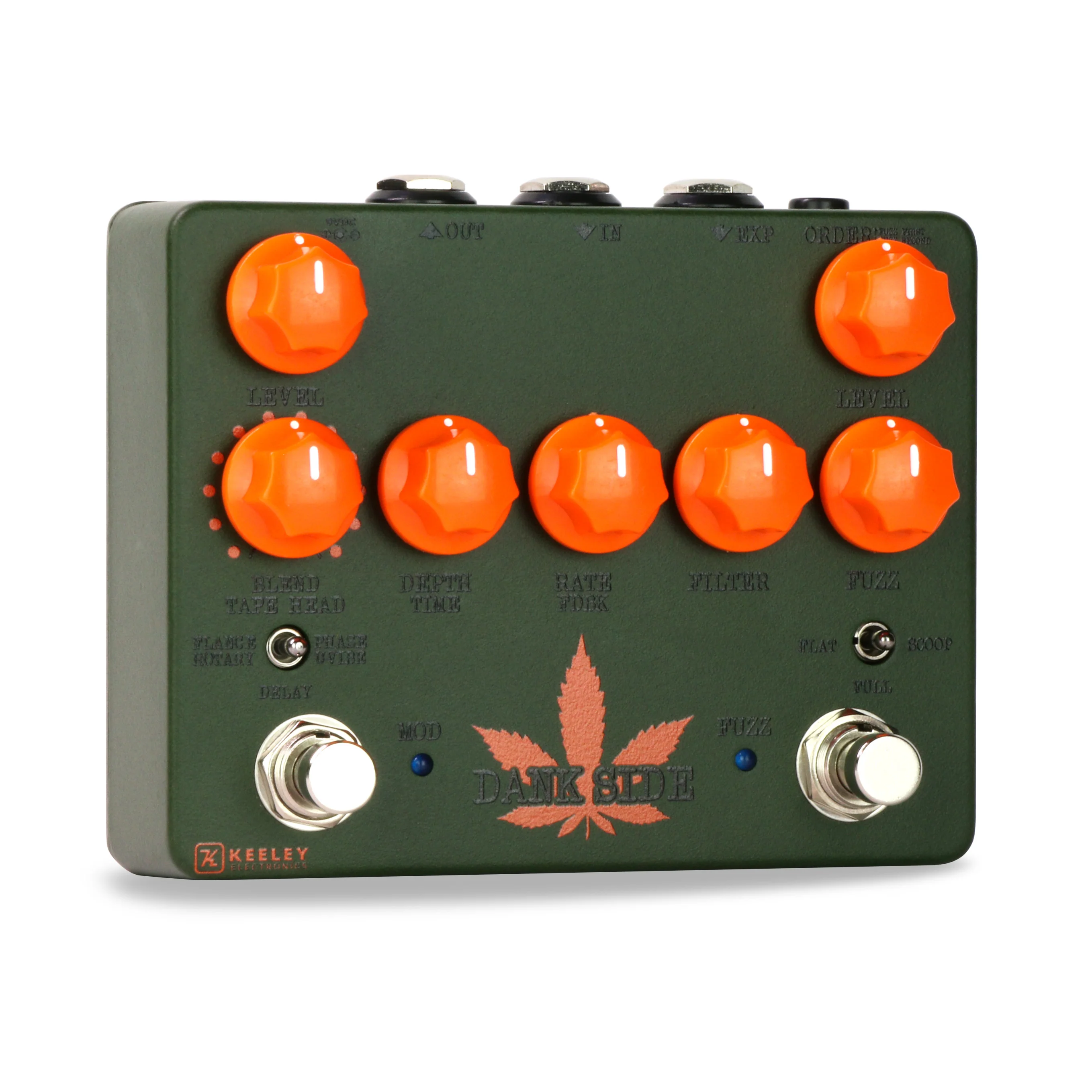 Keeley "Dankside" Edition  Black/Orange Knobs Darkside Workstation Fuzz Delay Modulation Multi-Effect Pedal - Image 2