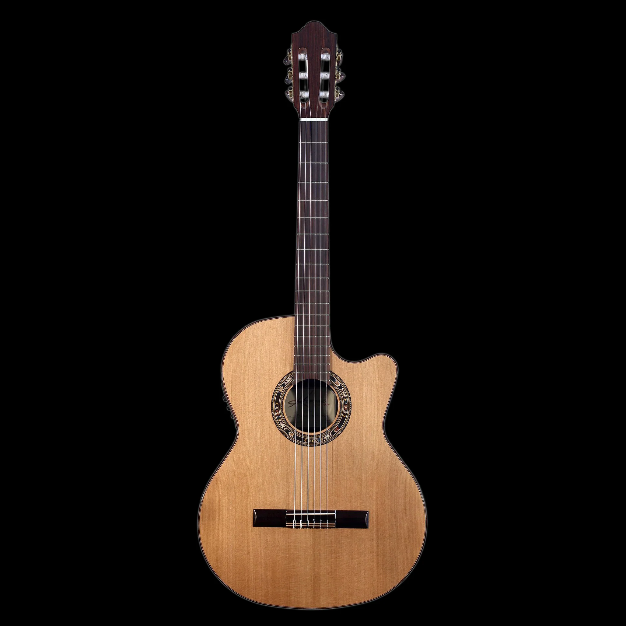 Kremona Performer Series Verea Solid Cedar Top Nylon String Classical Acoustic Electric Guitar With Gig Bag - Image 2