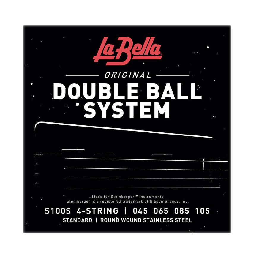 La Bella S100S Original Double Ball System 4-String Standard Round Wound Stainless Steel Electric Bass Strings - 45-105