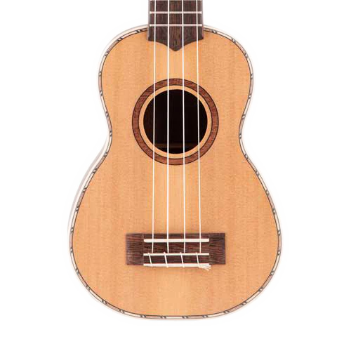Lanikai CDST-S Cedar Solid Top Soprano Ukulele Natural with Gig Bag