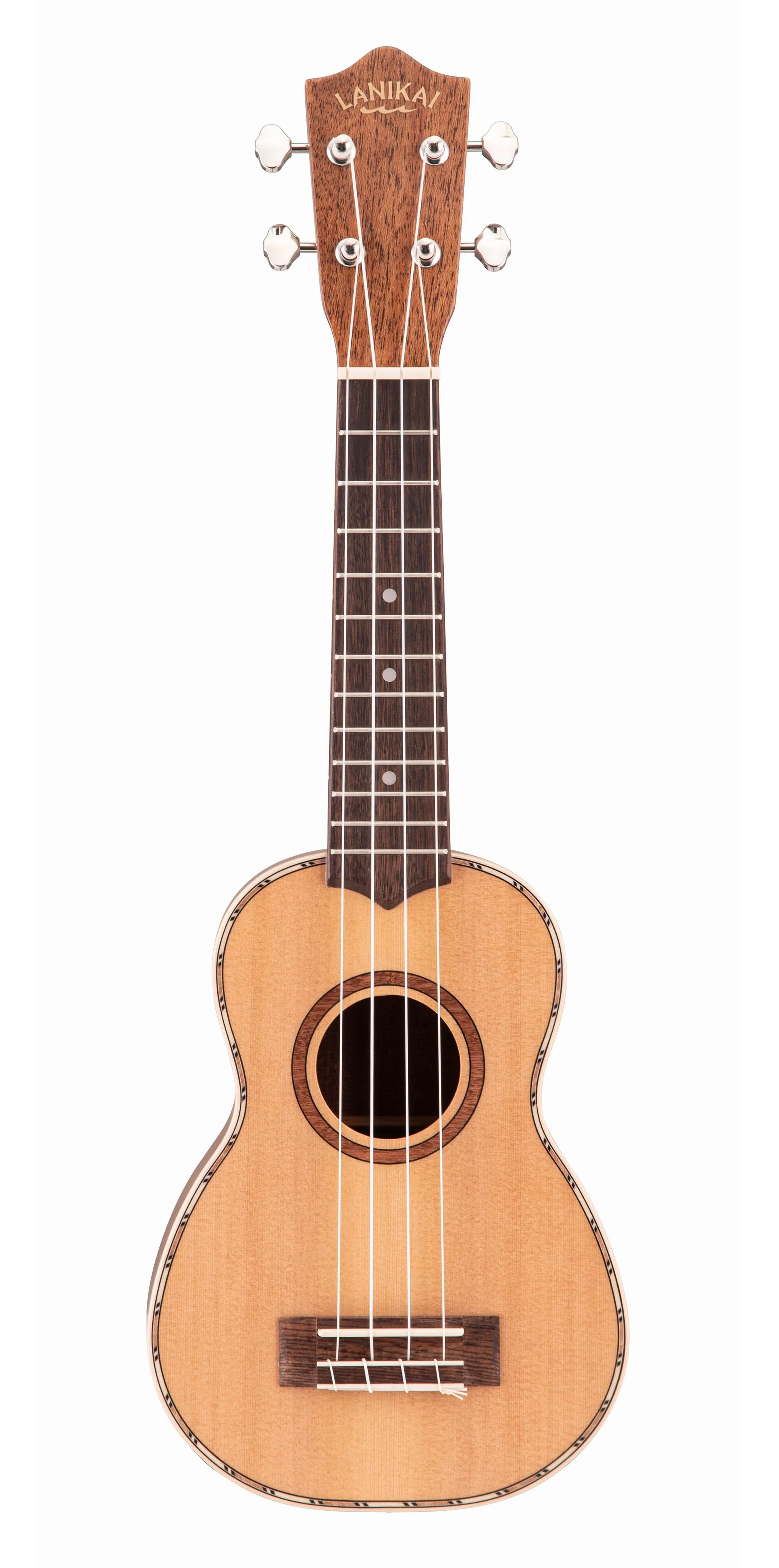 Lanikai CDST-S Cedar Solid Top Soprano Ukulele Natural with Gig Bag - Image 3