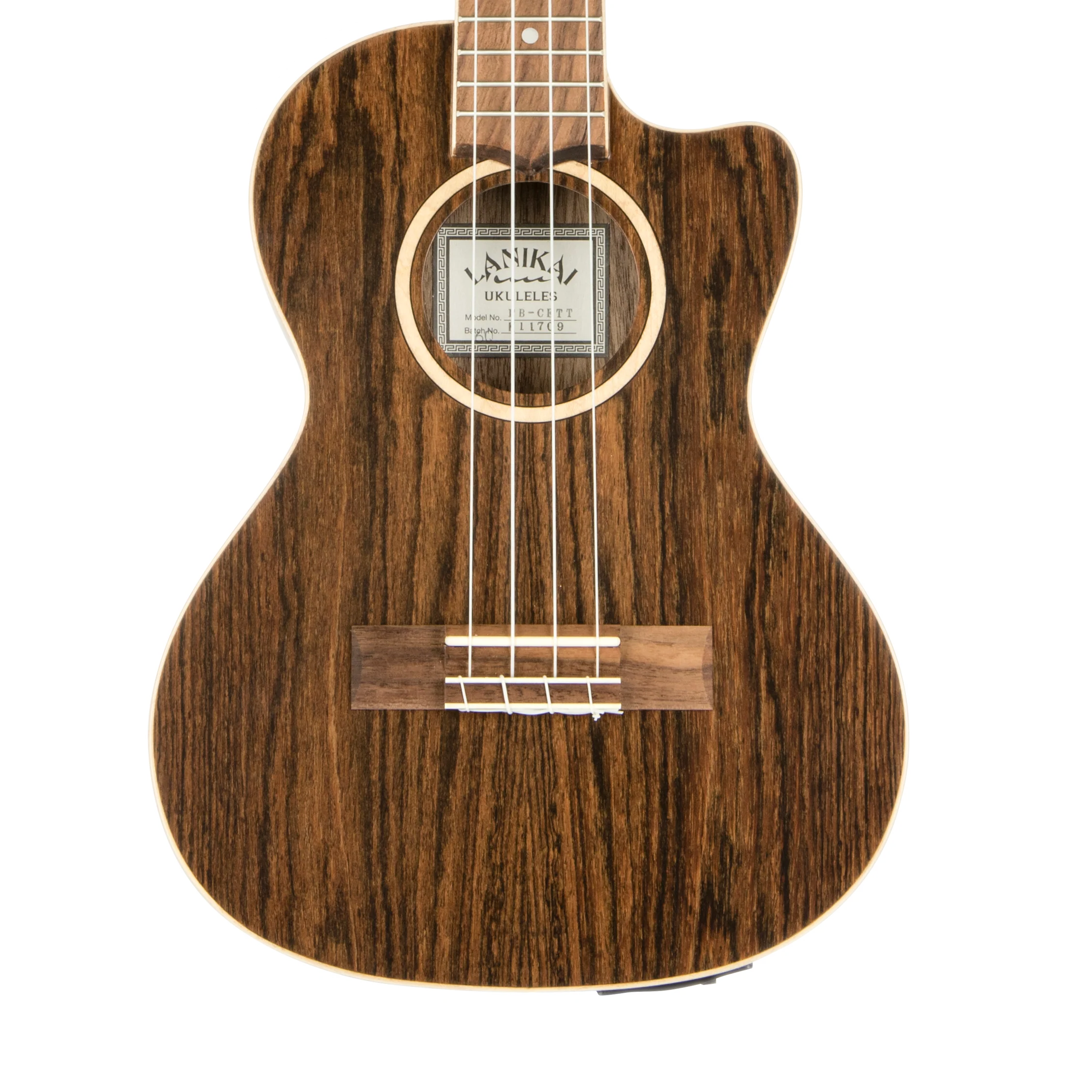 Lanikai FB-CETT Figured Bocote Thin Body Tenor with Acoustic Electric Ukulele