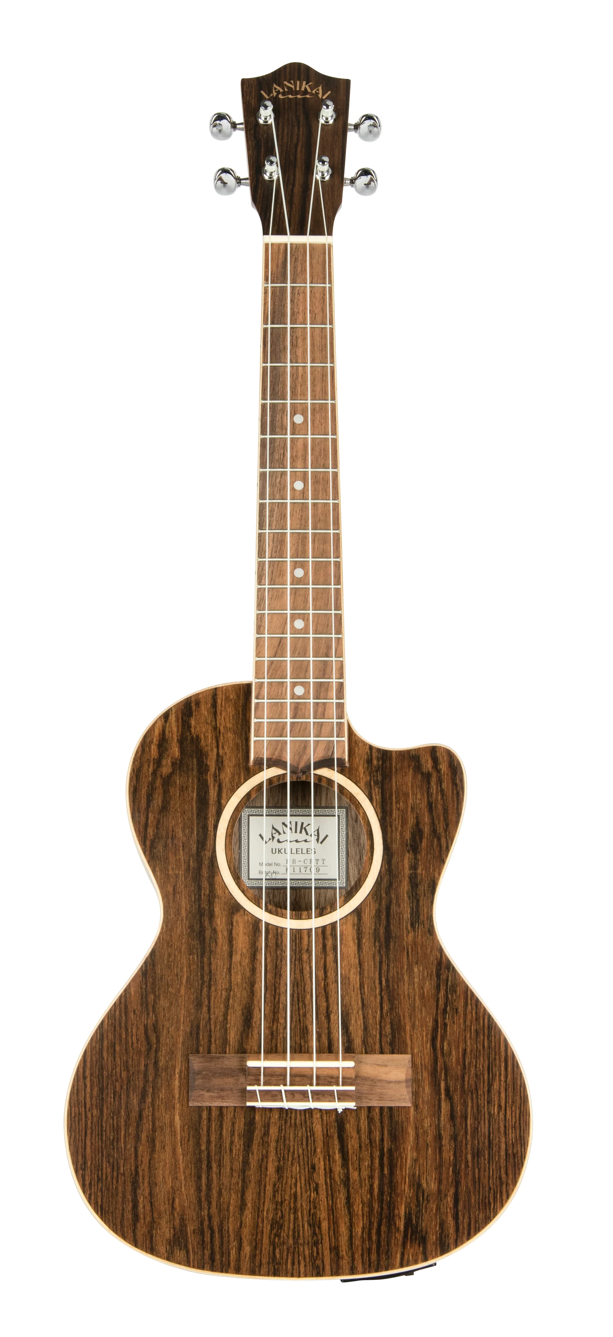 Lanikai FB-CETT Figured Bocote Thin Body Tenor with Acoustic Electric Ukulele - Image 2