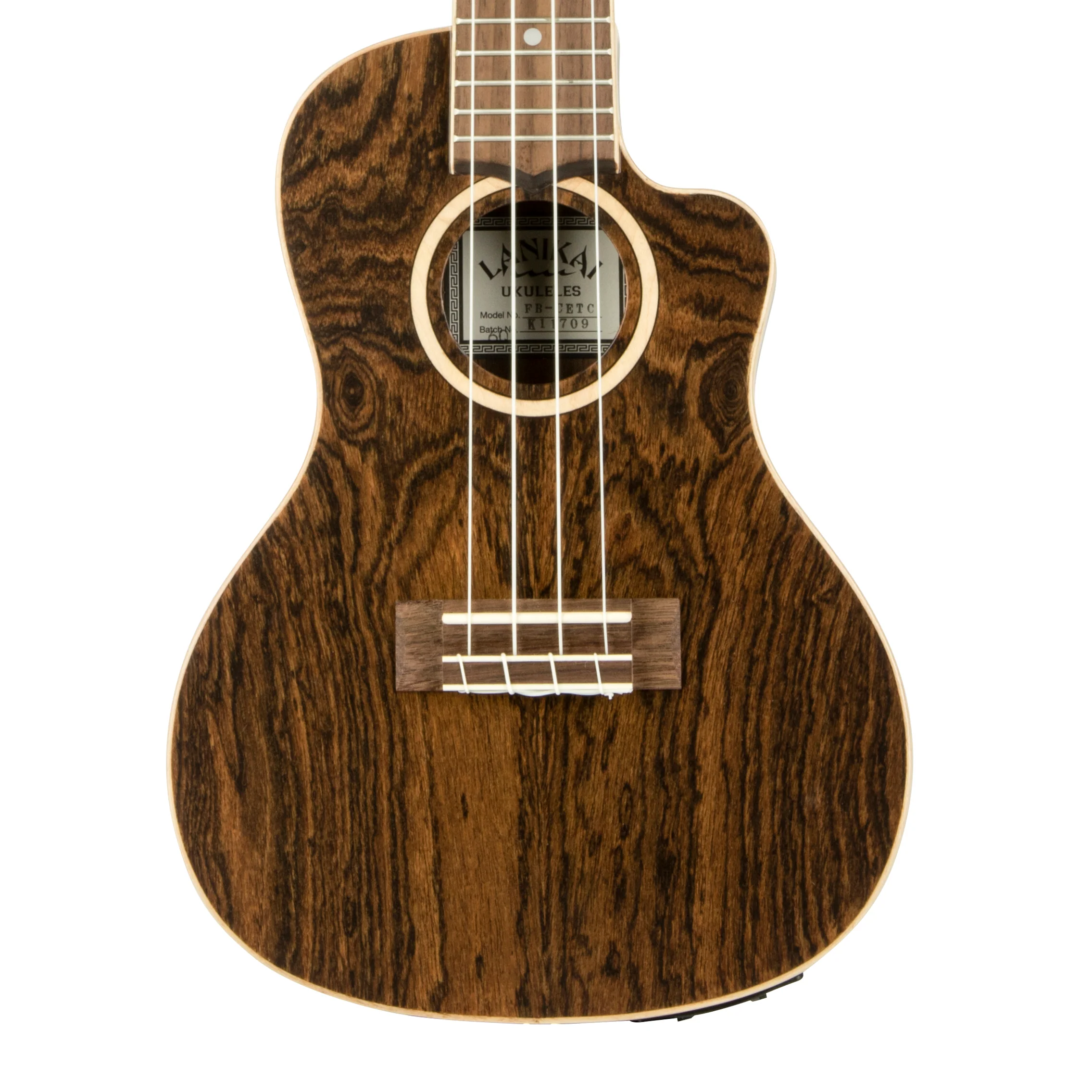 Lanikai FBCET-C Figured Bocote Thin Body Concert with Acoustic Electric Ukulele