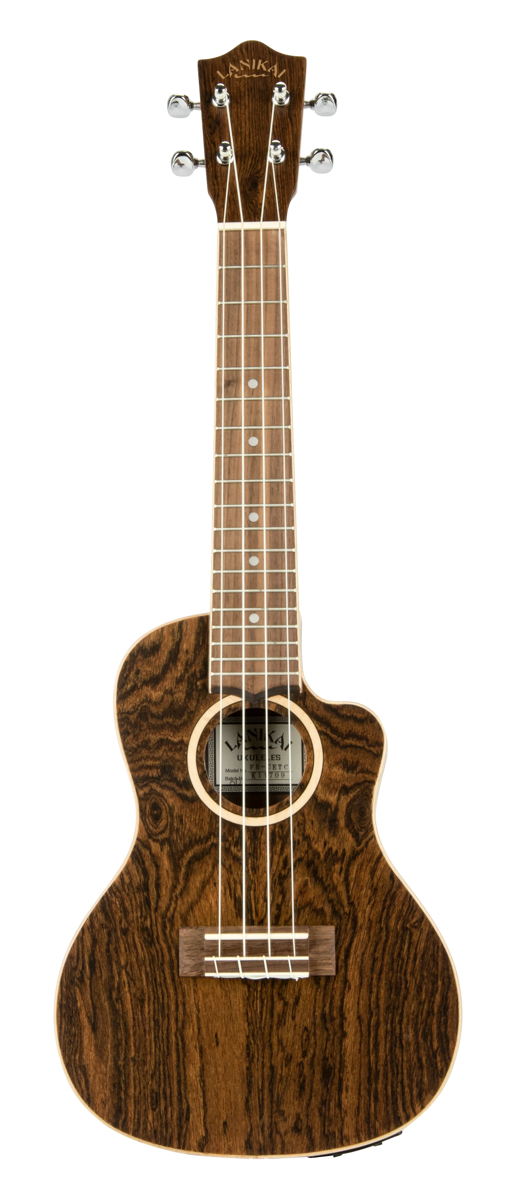 Lanikai FBCET-C Figured Bocote Thin Body Concert with Acoustic Electric Ukulele - Image 2