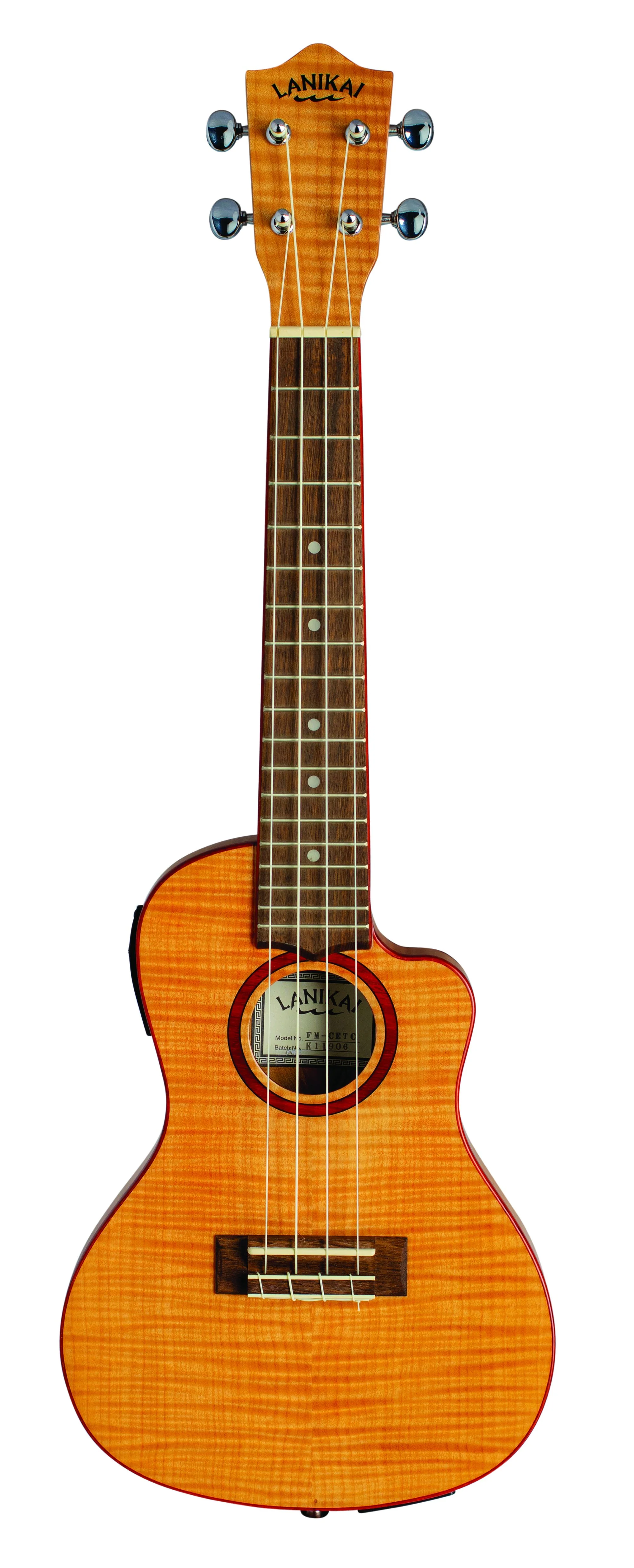 Lanikai FM-CETC Flame Maple Thin Concert Ukulele Electric Natural with Gig Bag - Image 2