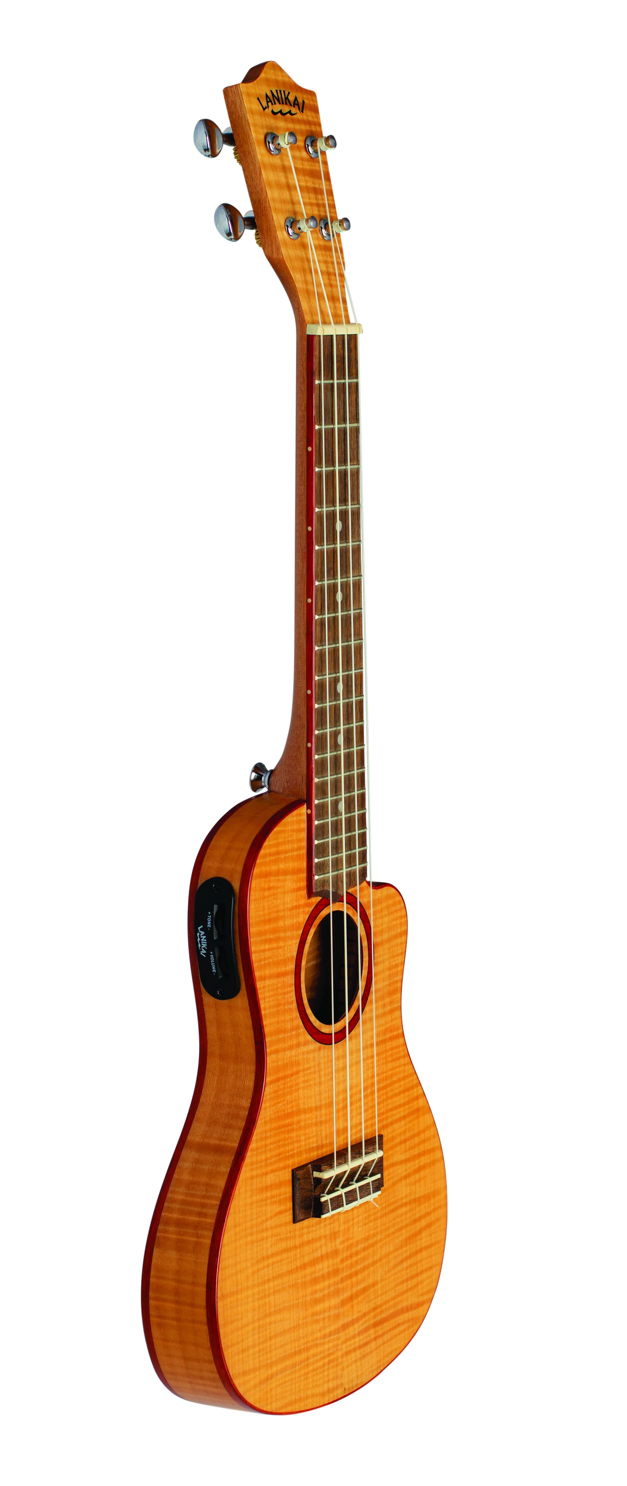 Lanikai FM-CETC Flame Maple Thin Concert Ukulele Electric Natural with Gig Bag - Image 3