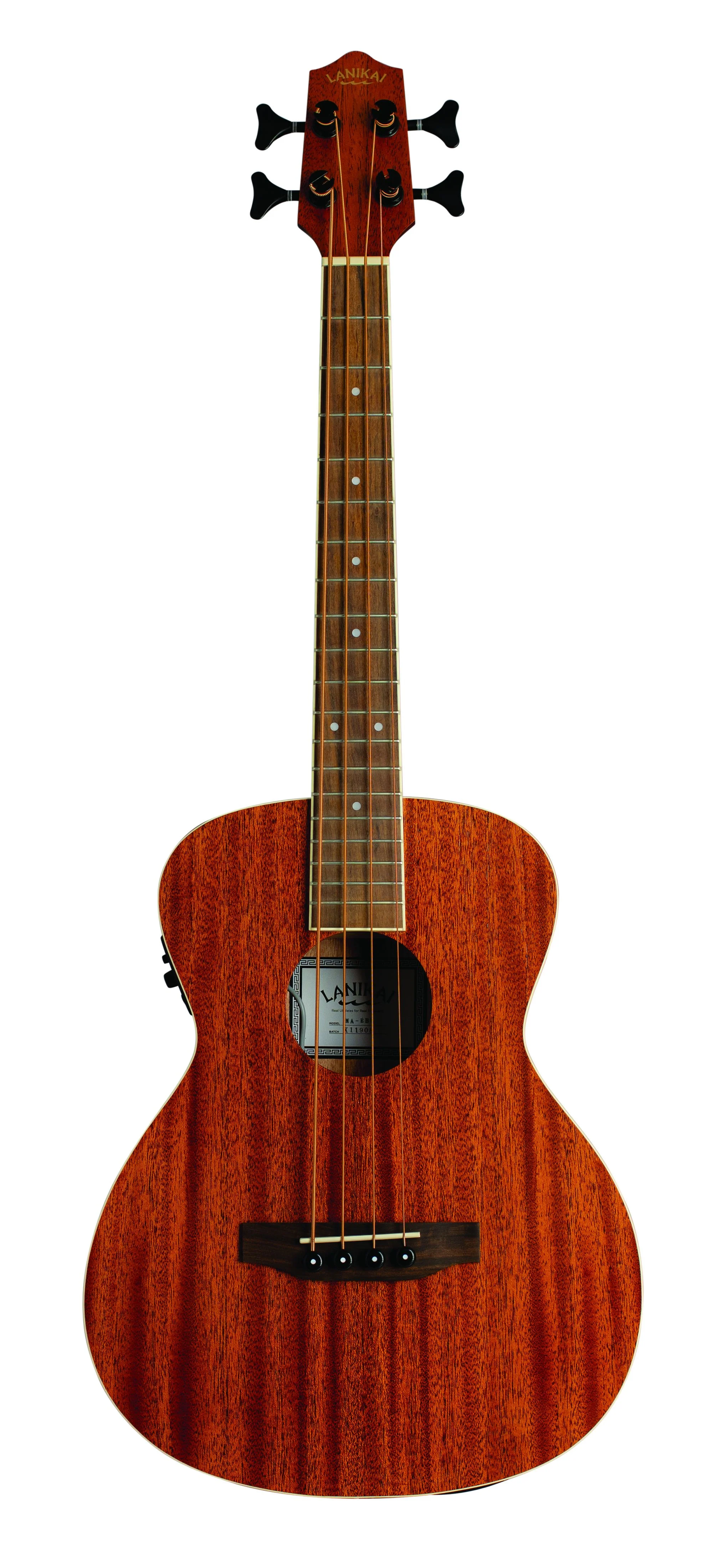 Lanikai MA-EBU Mahogany Bass Ukulele Electric Natural with Gig Bag - Image 2