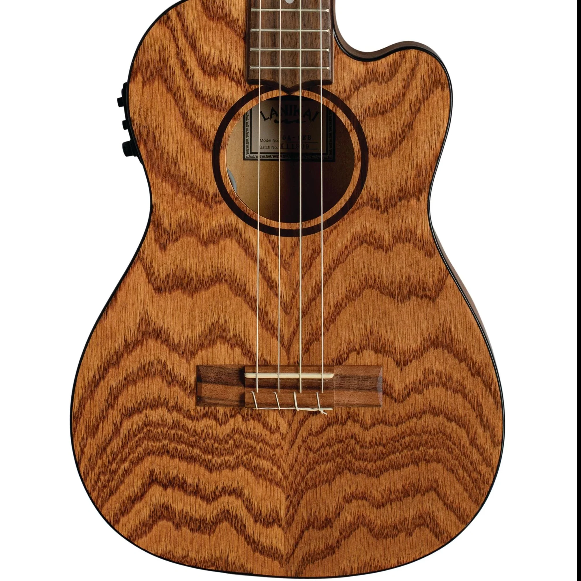 Lanikai OA-CEB Oak Baritone Ukulele Electric Natural with Gig Bag