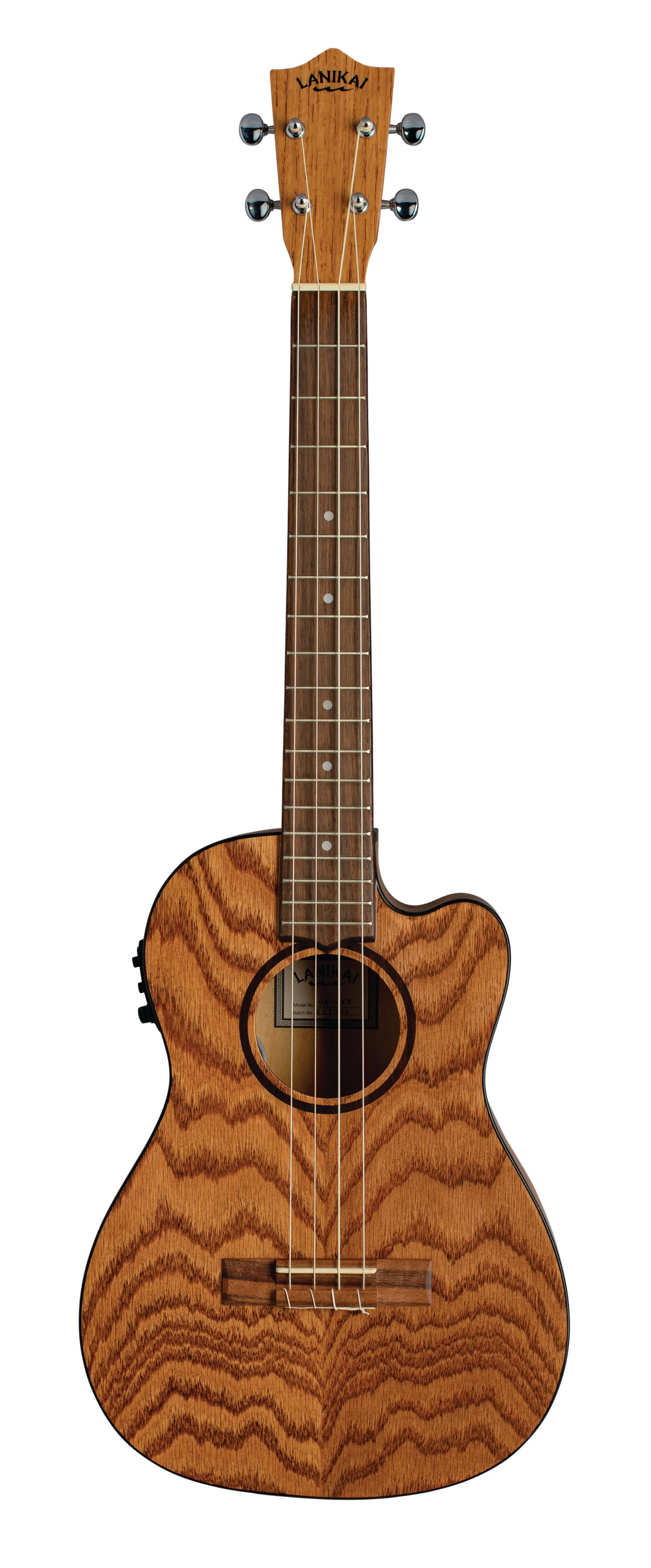 Lanikai OA-CEB Oak Baritone Ukulele Electric Natural with Gig Bag - Image 2