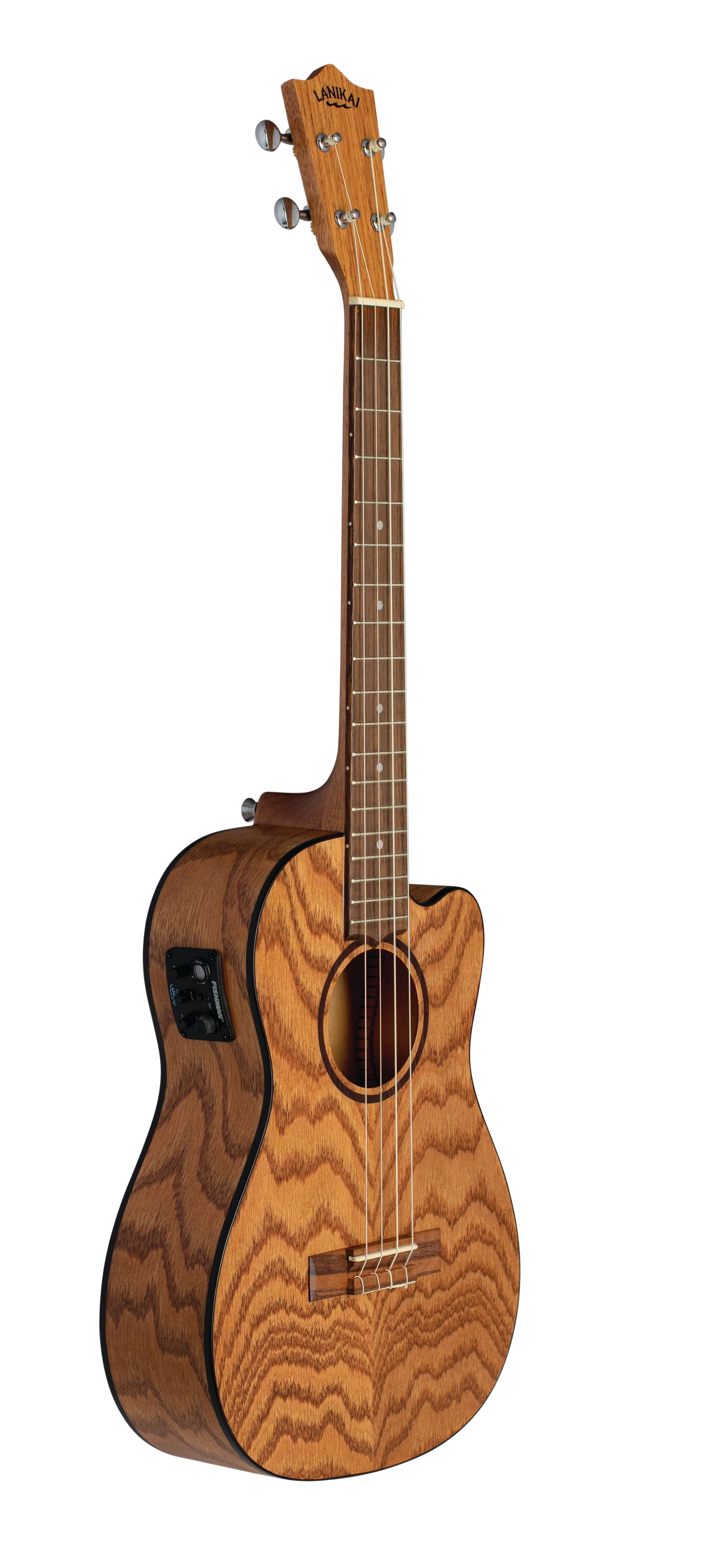 Lanikai OA-CEB Oak Baritone Ukulele Electric Natural with Gig Bag - Image 3