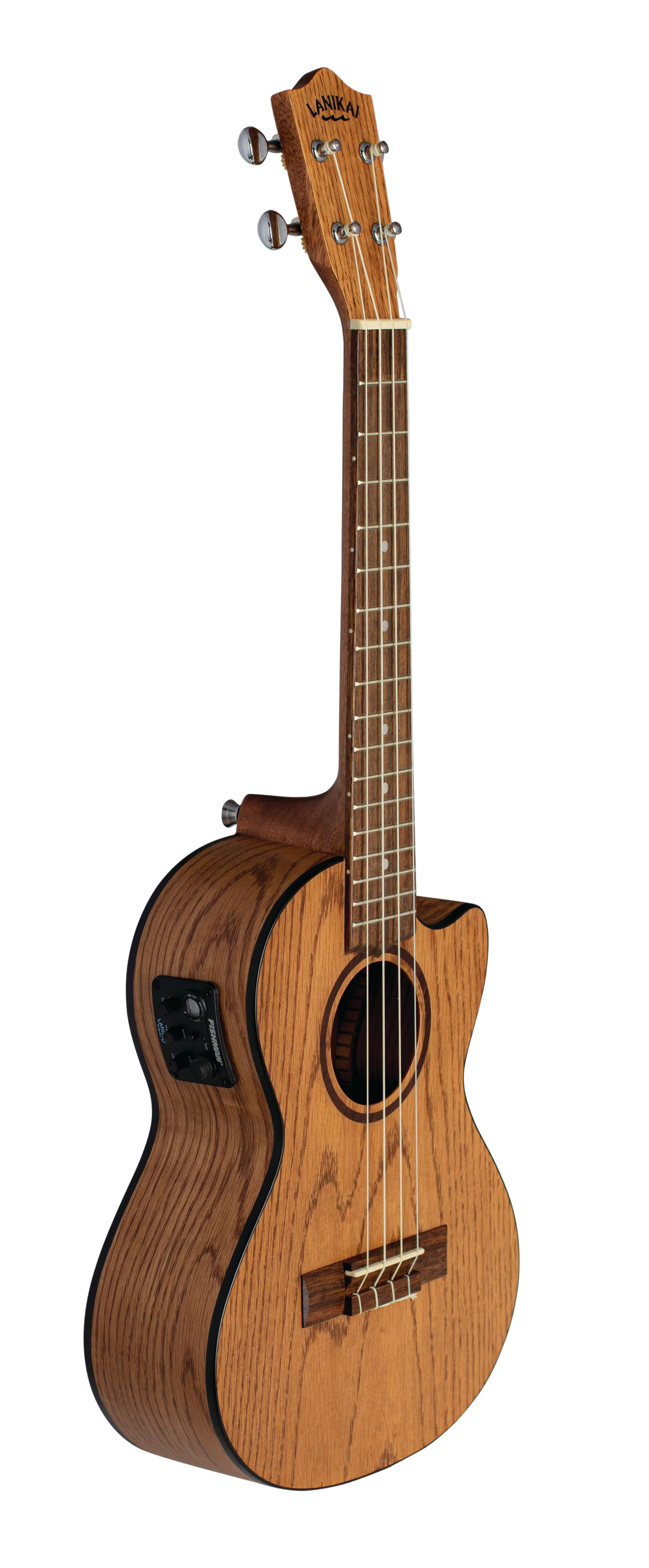 Lanikai OA-CET Oak Tenor Ukulele Electric Natural with Gig Bag - Image 3