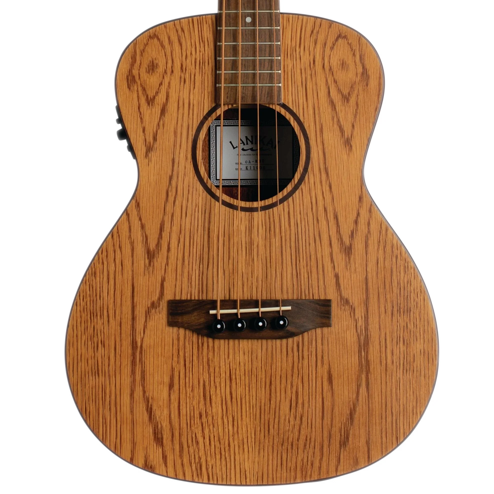 Lanikai OA-EBU Oak Bass Ukulele Electric Natural with Gig Bag