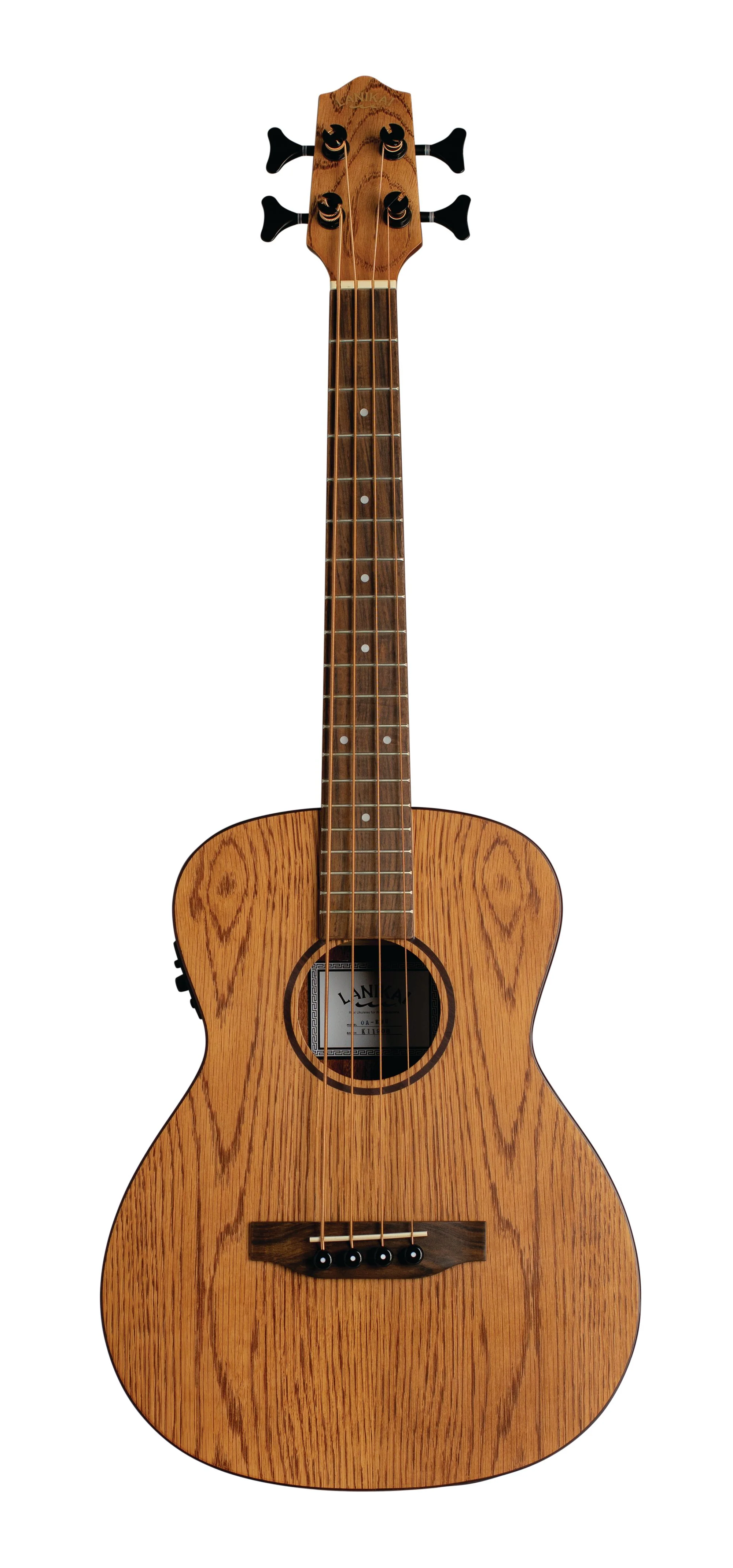 Lanikai OA-EBU Oak Bass Ukulele Electric Natural with Gig Bag - Image 2