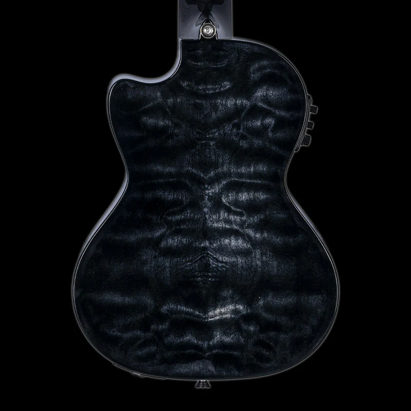 Lanikai QM-BKCET Quilted Maple Black Stain Tenor with Kula Preamp Acoustic Electric Ukulele - Image 2