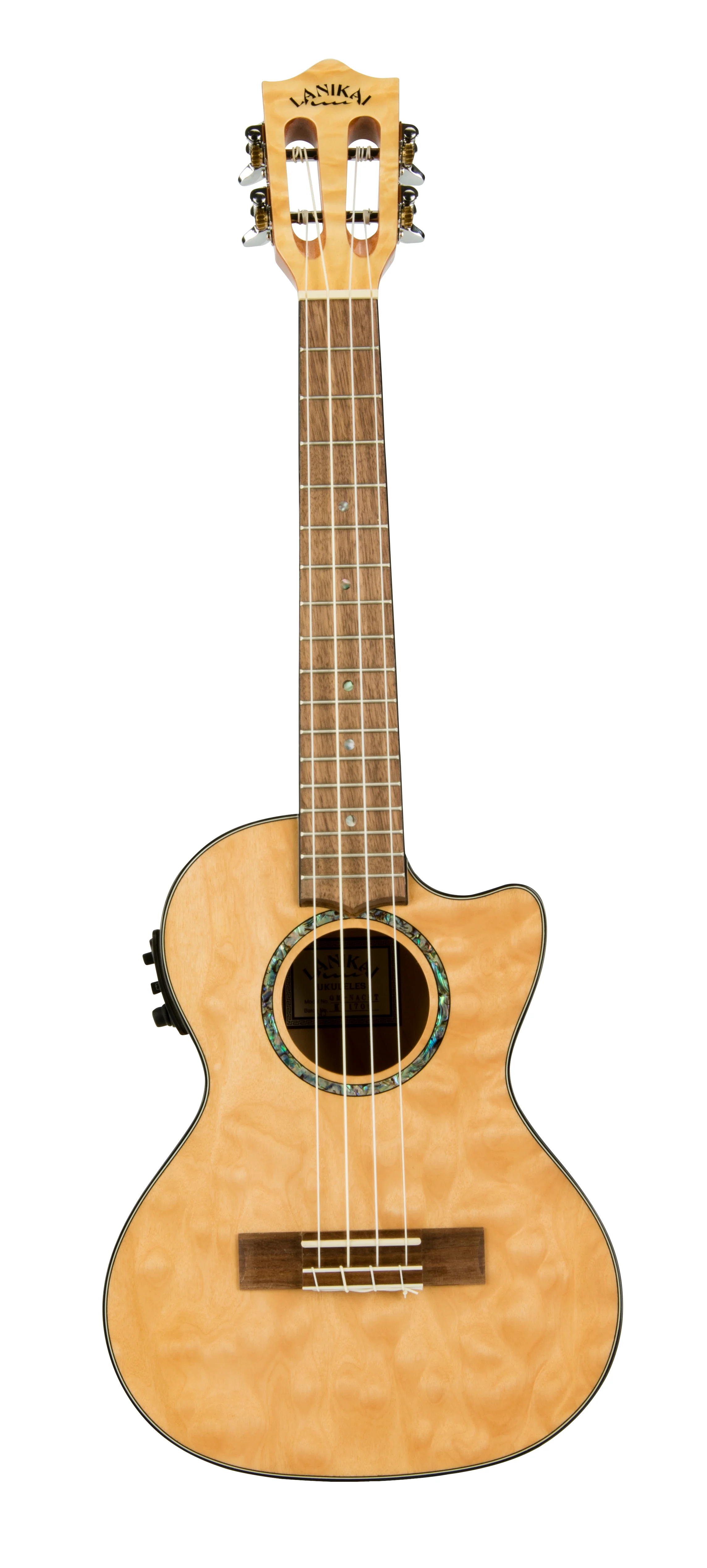Lanikai QM-NACET Quilted Maple Natural Stain Tenor with Kula Preamp Acoustic Electric Ukulele - Image 2