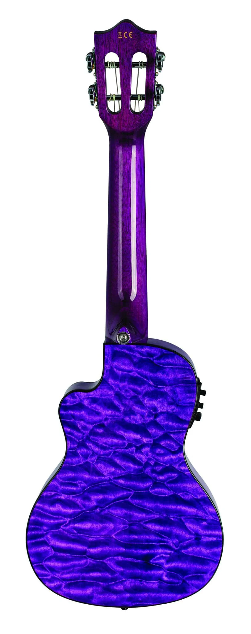 Lanikai QM-PUCEC Quilted Maple Concert Ukulele Electric Trans Purple with Foam Case - Image 4