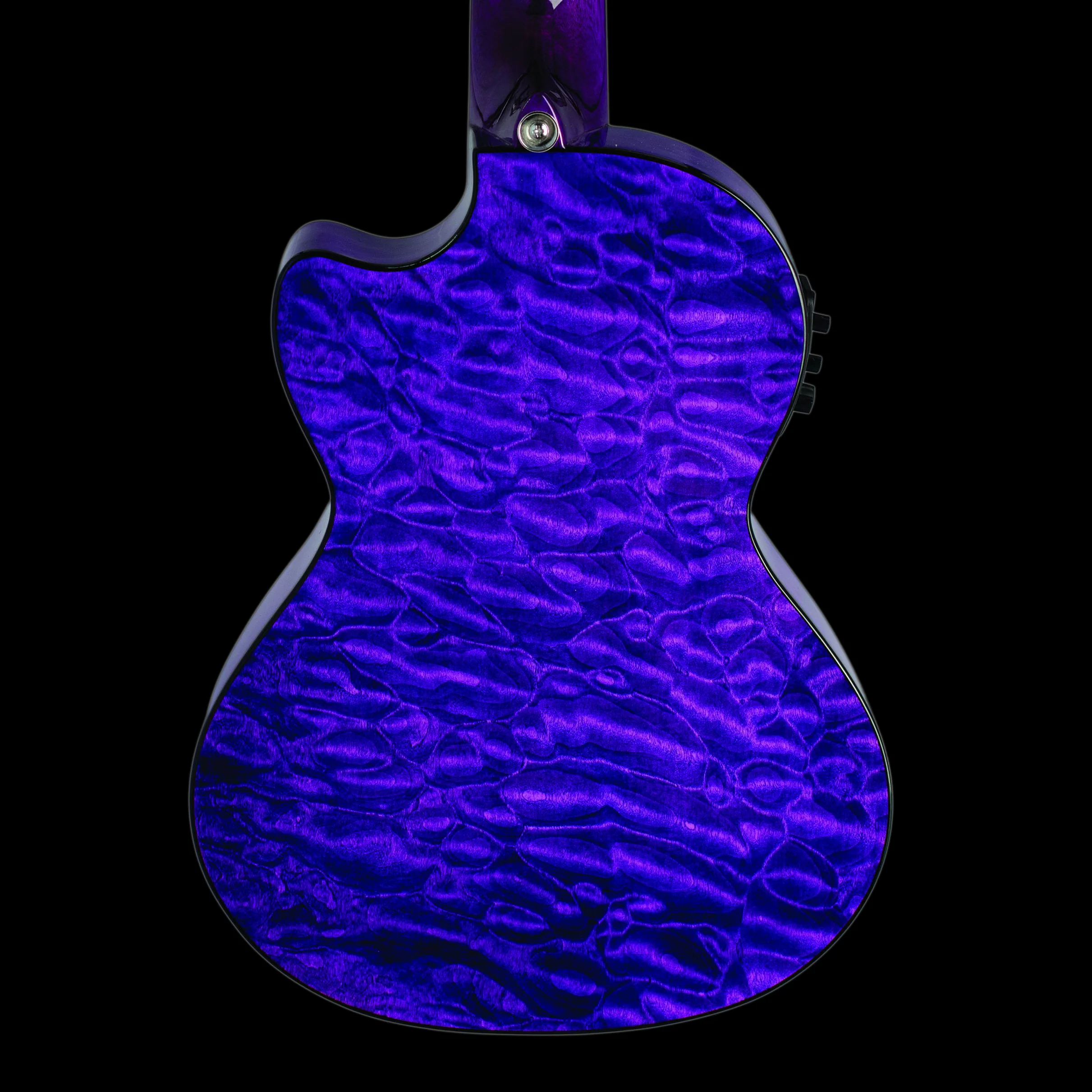 Lanikai QM-PUCET Quilted Maple Tenor Ukulele Electric Trans Purple with Foam Case - Image 2