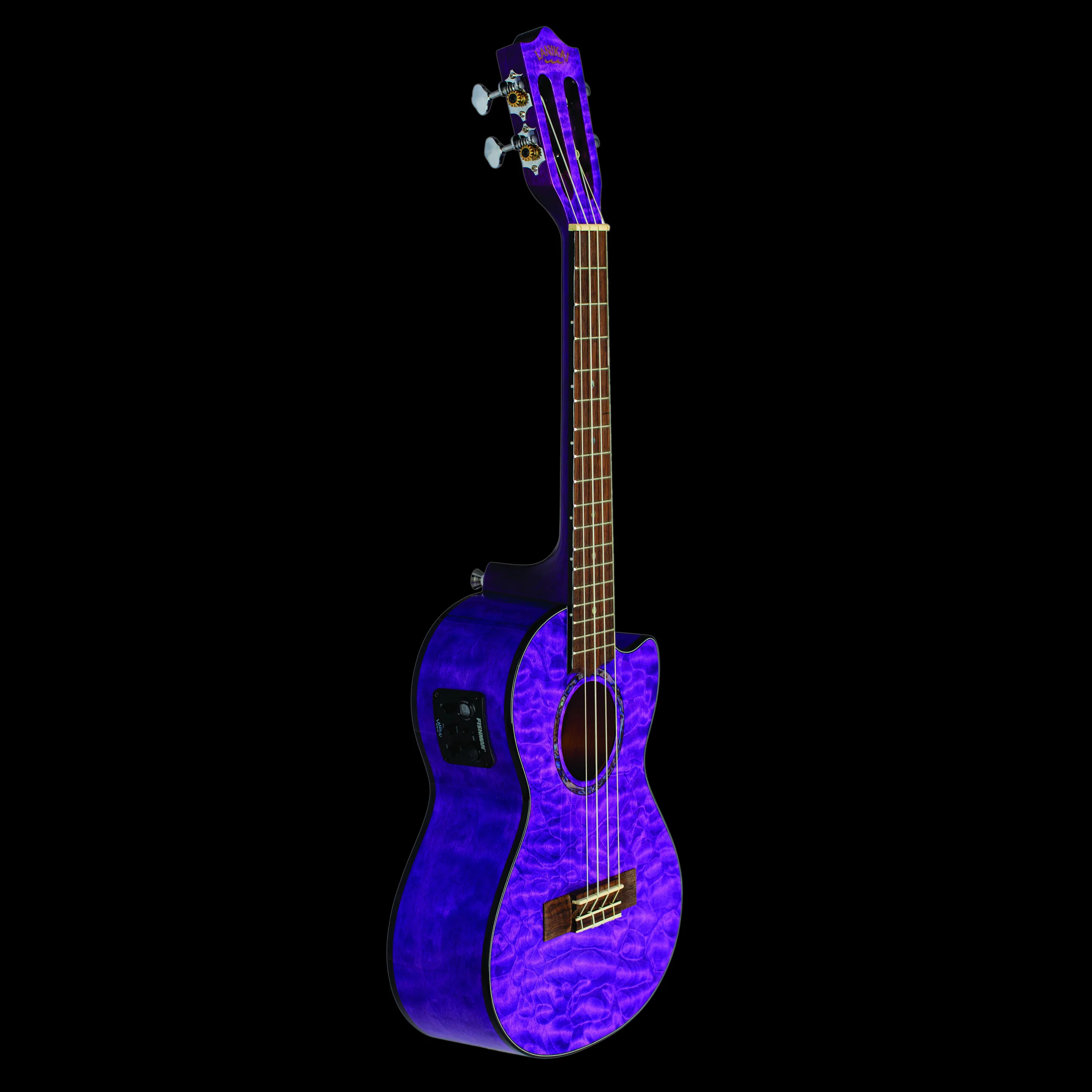 Lanikai QM-PUCET Quilted Maple Tenor Ukulele Electric Trans Purple with Foam Case - Image 4