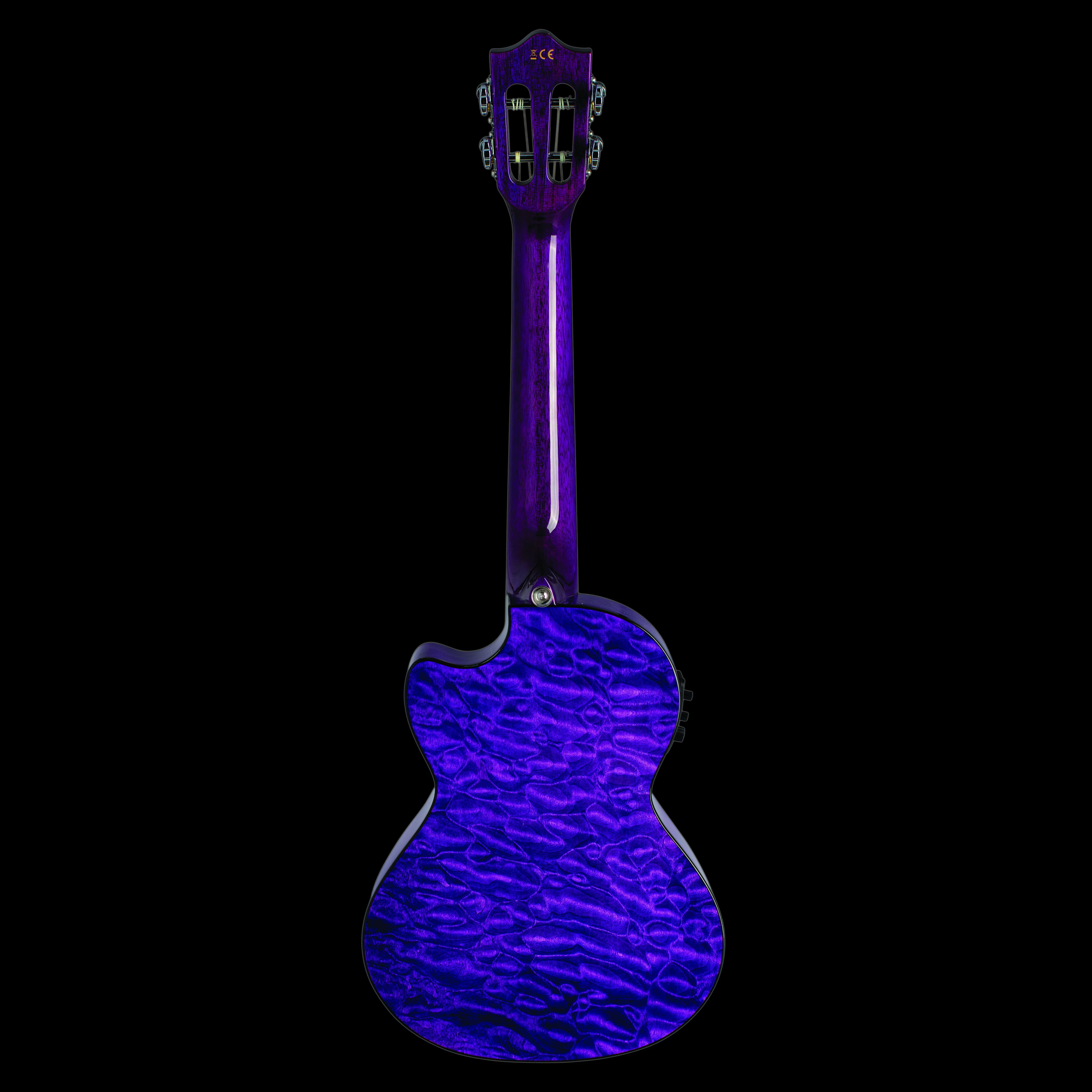 Lanikai QM-PUCET Quilted Maple Tenor Ukulele Electric Trans Purple with Foam Case - Image 5