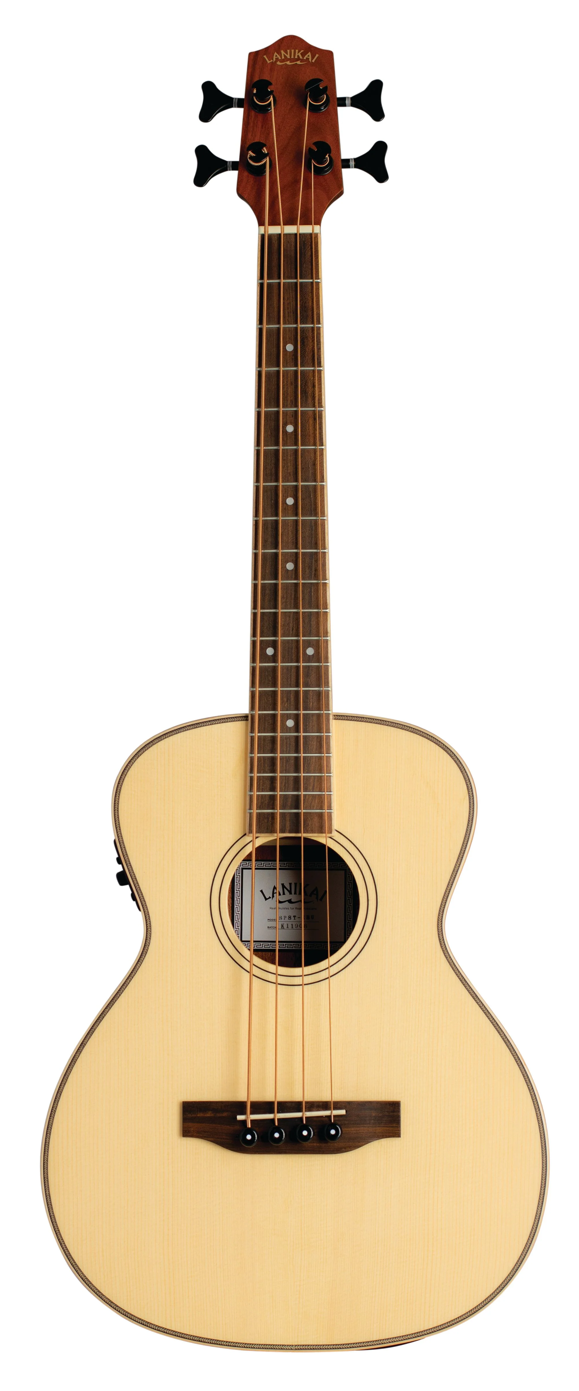 Lanikai SPST-EBU Solid Spruce Bass Ukulele Electric Natural with Gig Bag - Image 3