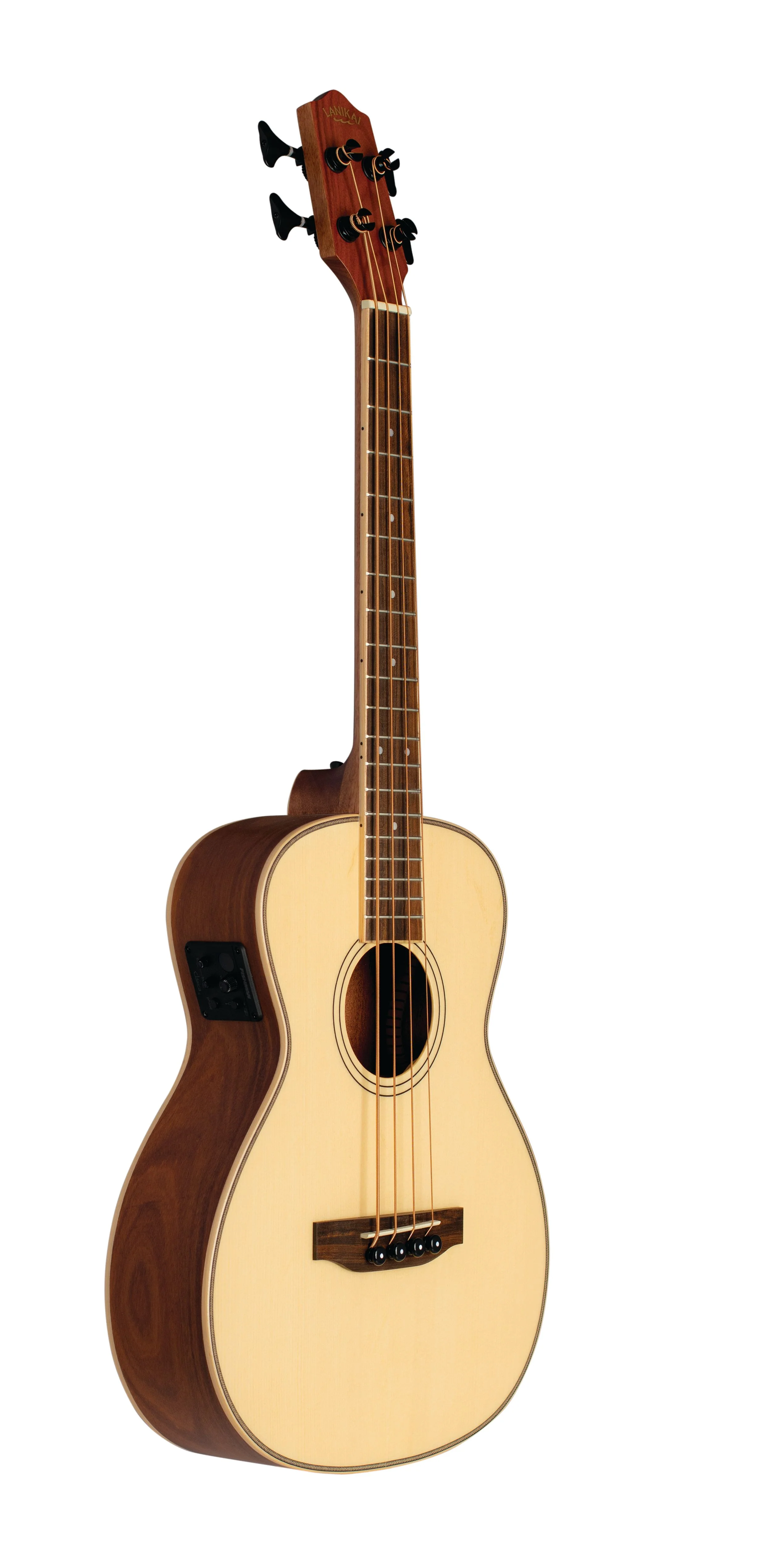Lanikai SPST-EBU Solid Spruce Bass Ukulele Electric Natural with Gig Bag - Image 4