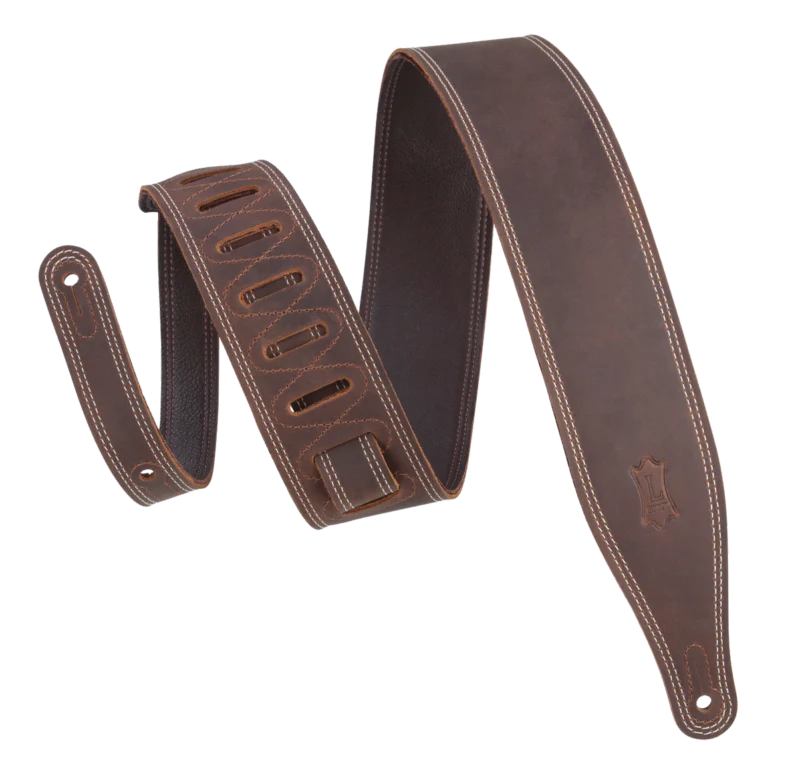 Levy's M17BDS-DBR 2.5" Oiled Leather Strap in Dark Brown