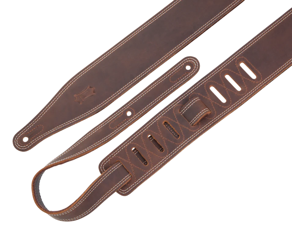 Levy's M17BDS-DBR 2.5" Oiled Leather Strap in Dark Brown - Image 2
