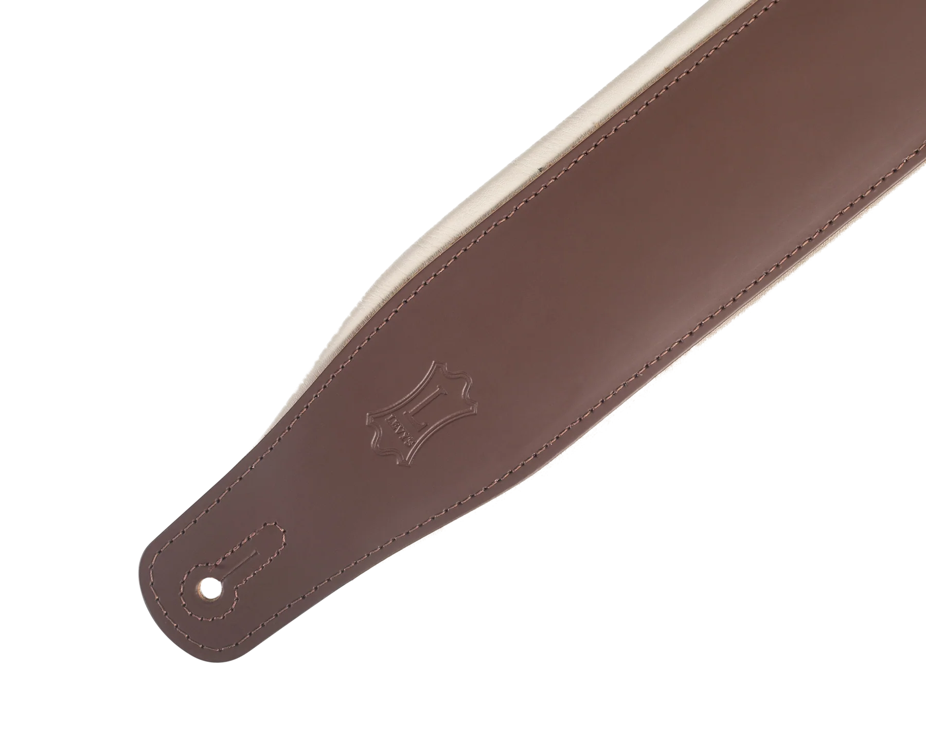 Levy's M26PD-BRN_CRM 3 inch Wide Top Grain Leather Guitar Straps - Image 2