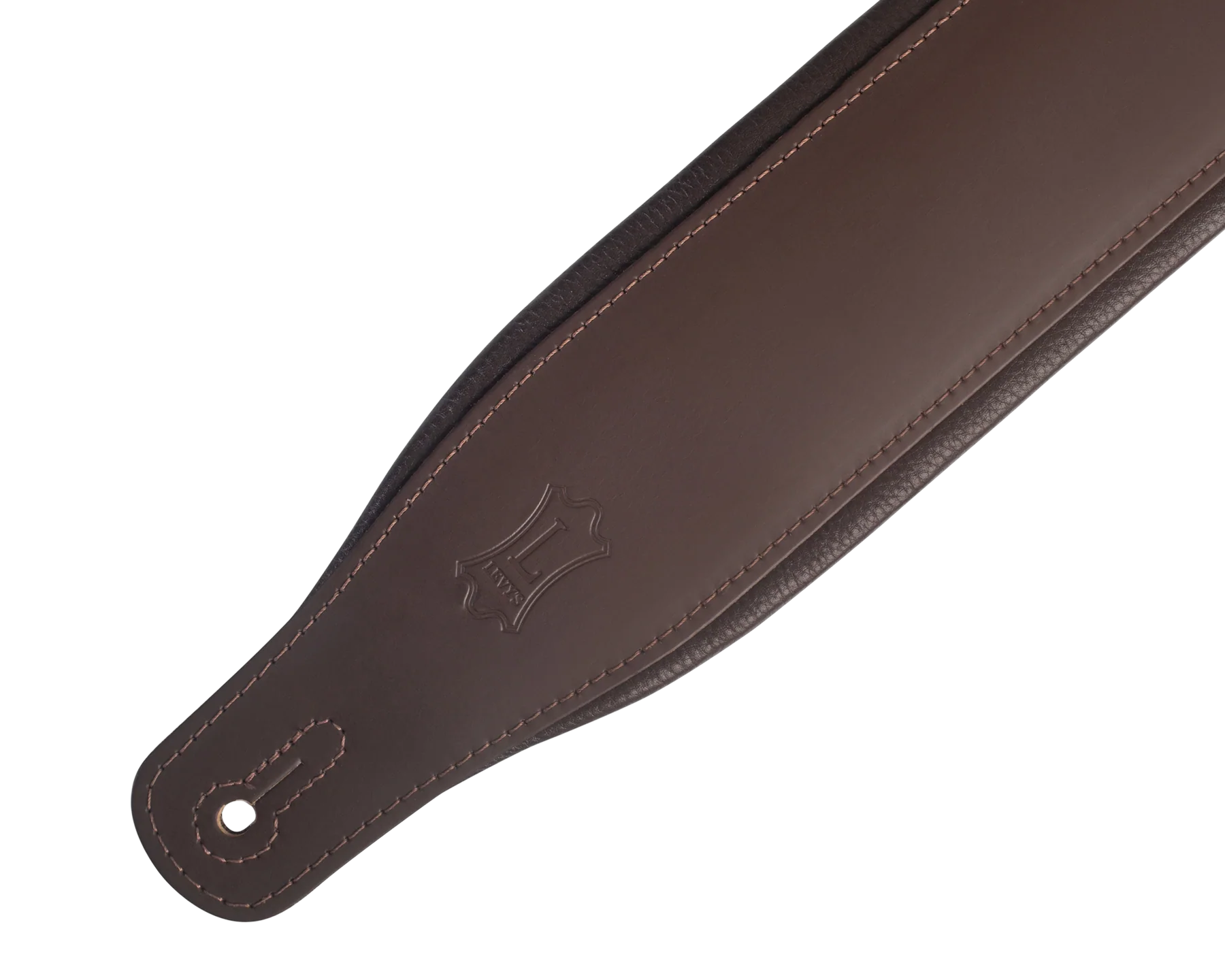 Levy's M26PD-DBR_DBR 3 inch Wide Top Grain Leather Guitar Straps - Image 3