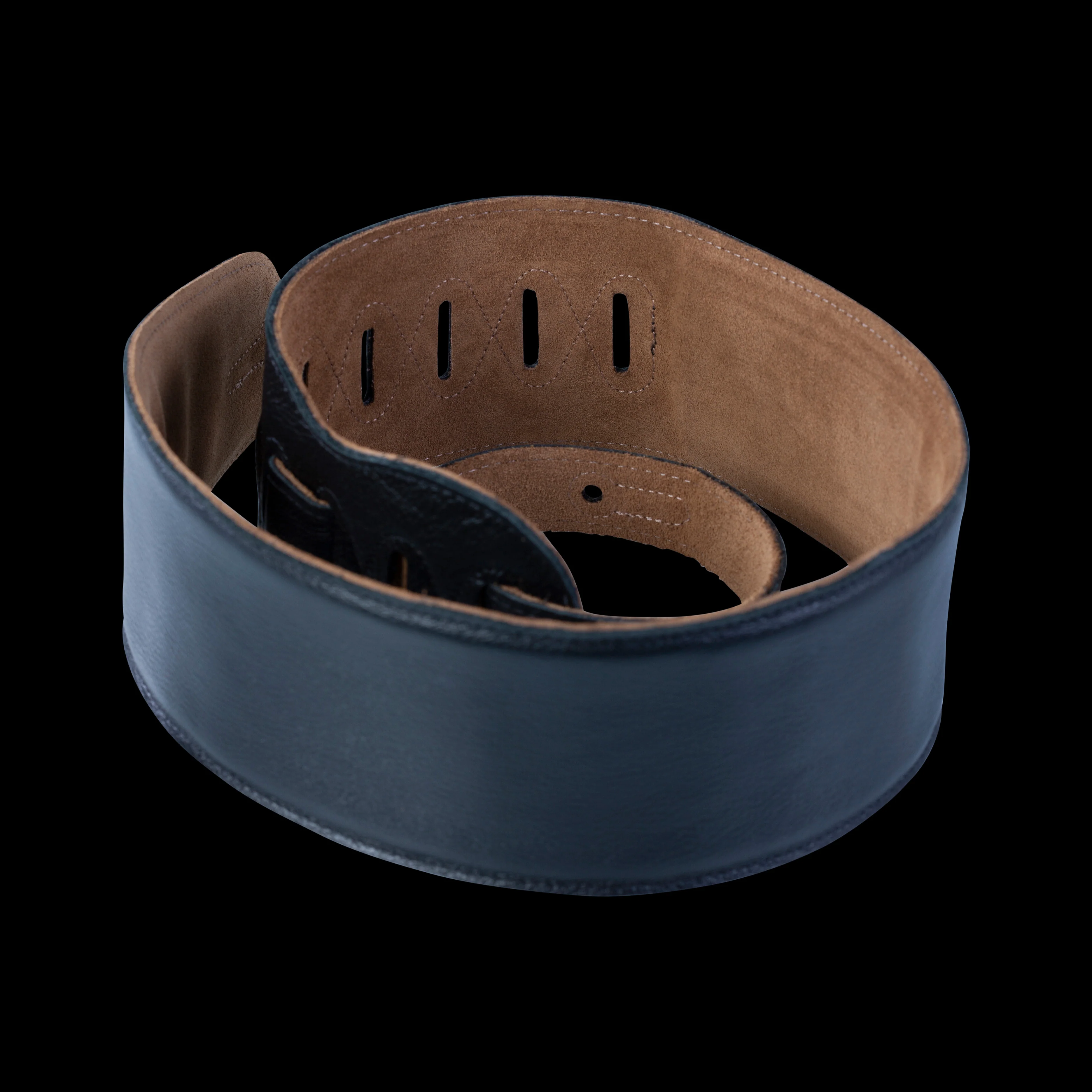 Levy's M4GF-BLK 3 1/2" Wide Black Garment Leather Bass Guitar Strap - Image 2