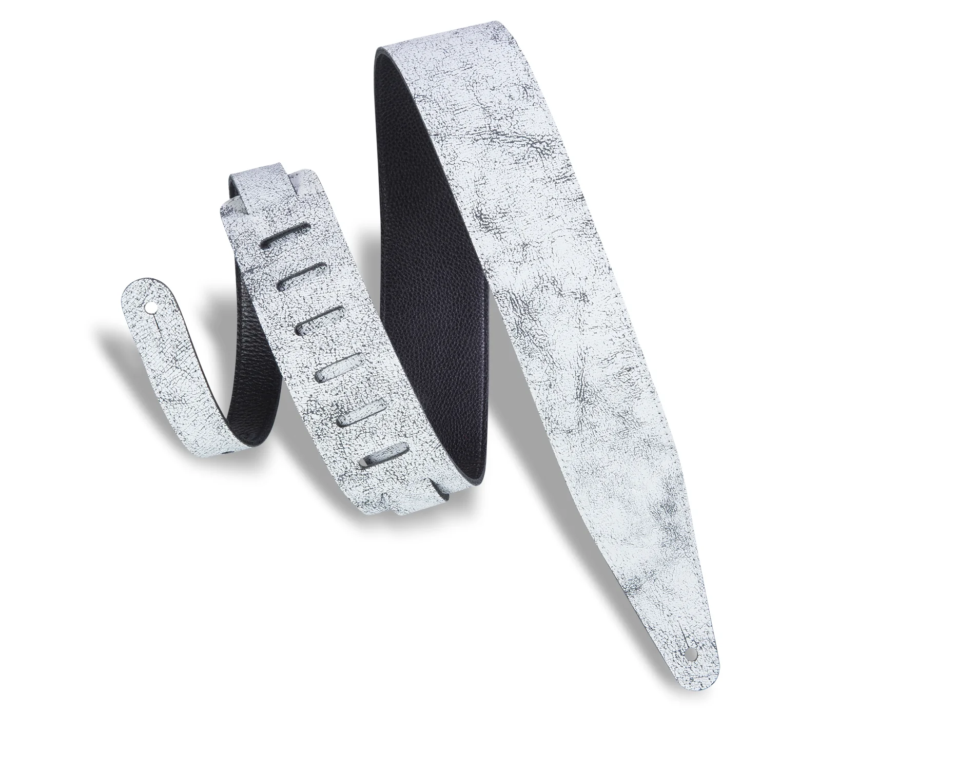 Levy's MG317BOG-WHT 2 1/2" Wide White Garment Leather Guitar Strap