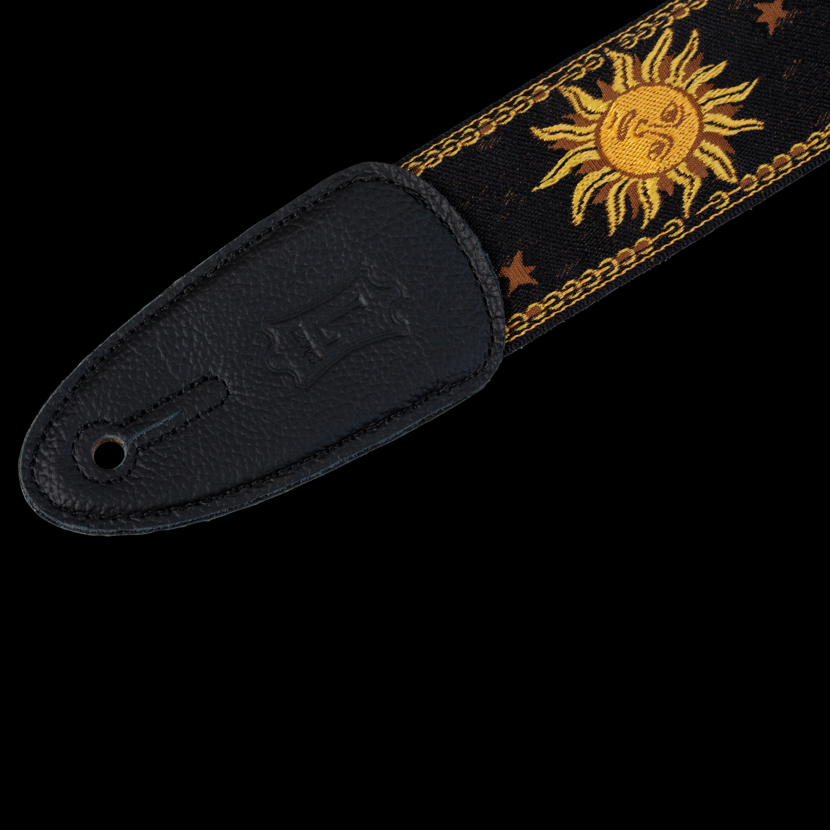 Levy's MPJG-SUN-BLK 2" Wide Black Jacquard Guitar Strap - Image 3