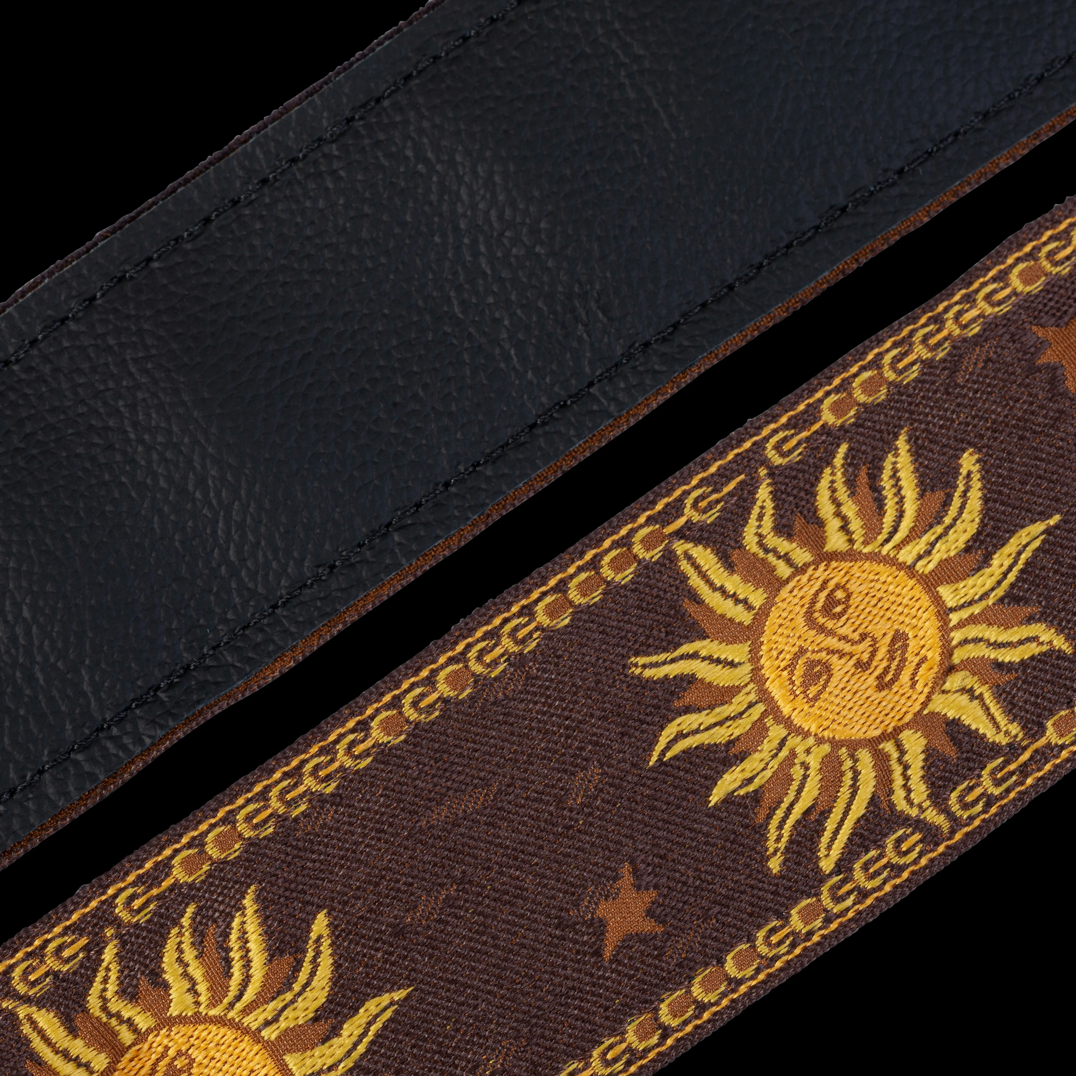 Levy's MPJG-SUN-BRN 2" Wide Brown Jacquard Guitar Strap - Image 2