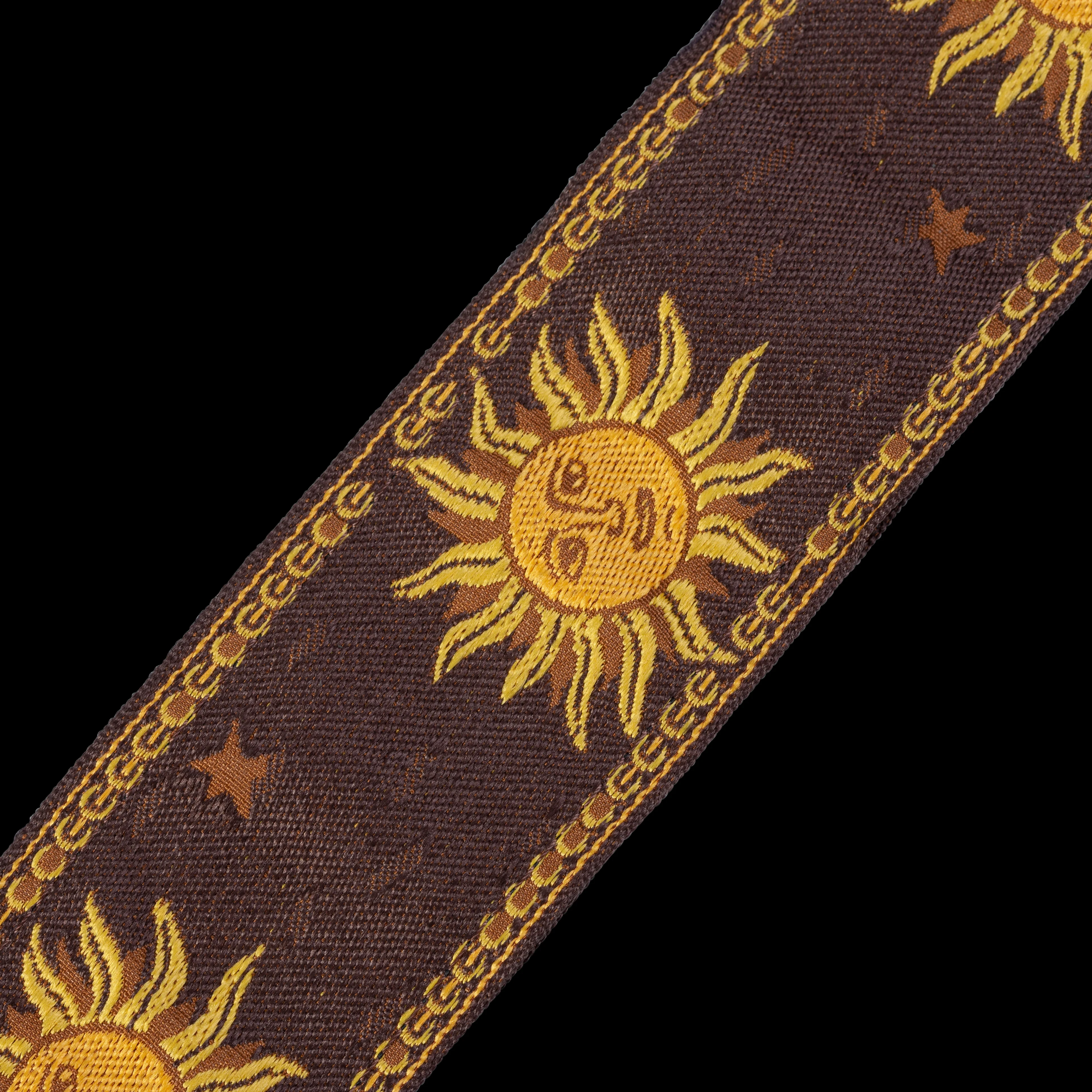 Levy's MPJG-SUN-BRN 2" Wide Brown Jacquard Guitar Strap - Image 3
