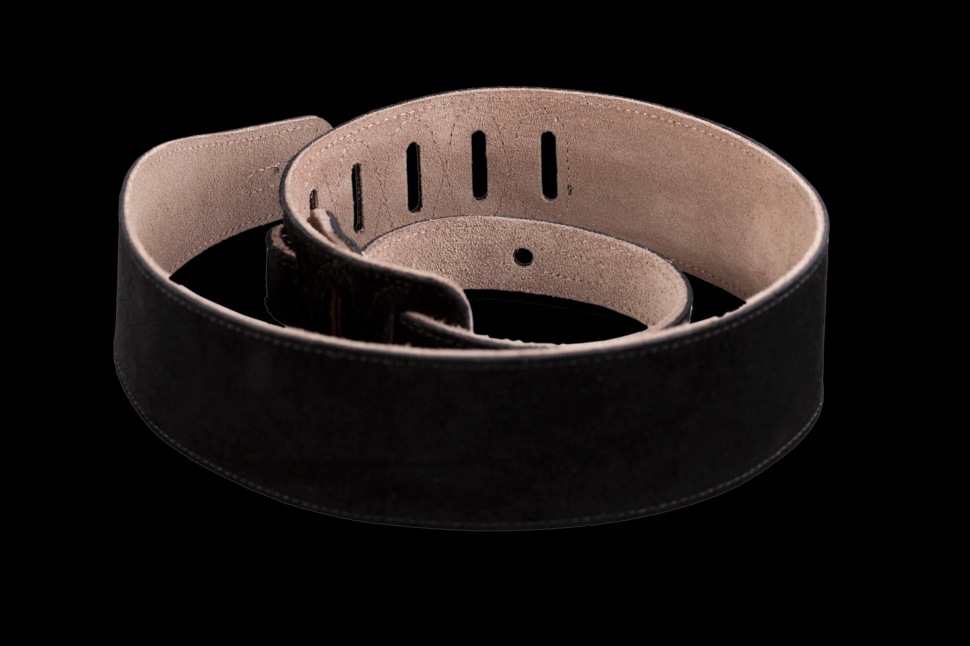 Levy's MS26-BLK 2 1/2" Wide Black Suede Guitar Strap - Image 2