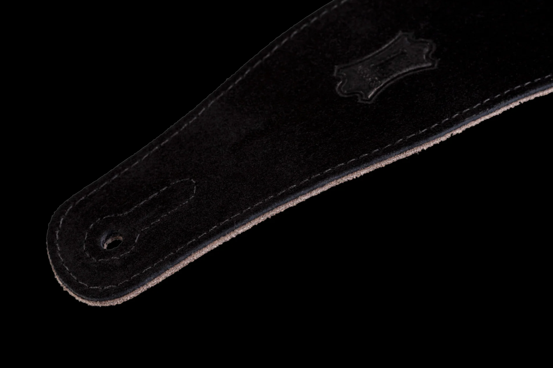 Levy's MS26-BLK 2 1/2" Wide Black Suede Guitar Strap - Image 4