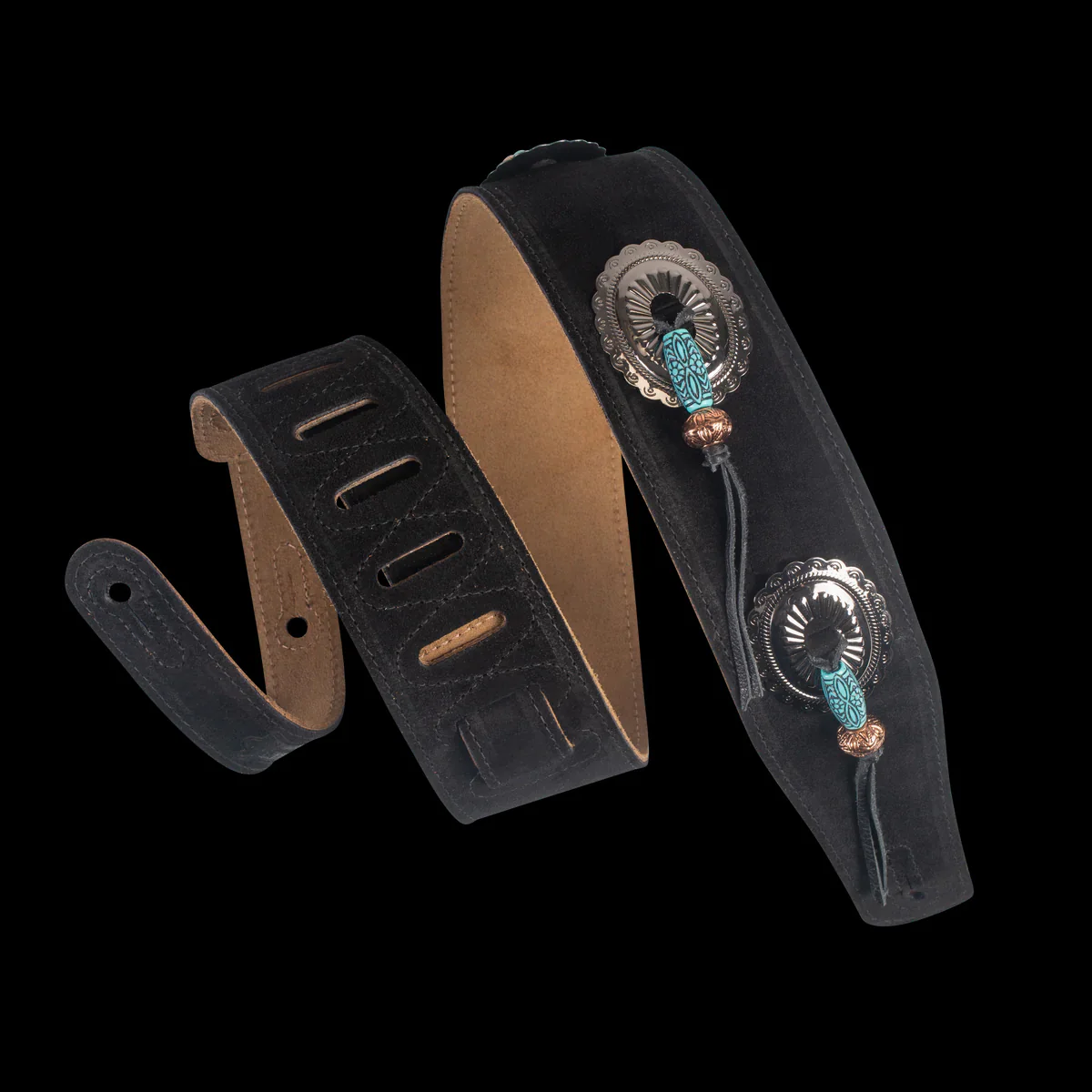 Levy's MS26SF-BLK 2 1/2" Wide Black Suede Guitar Strap