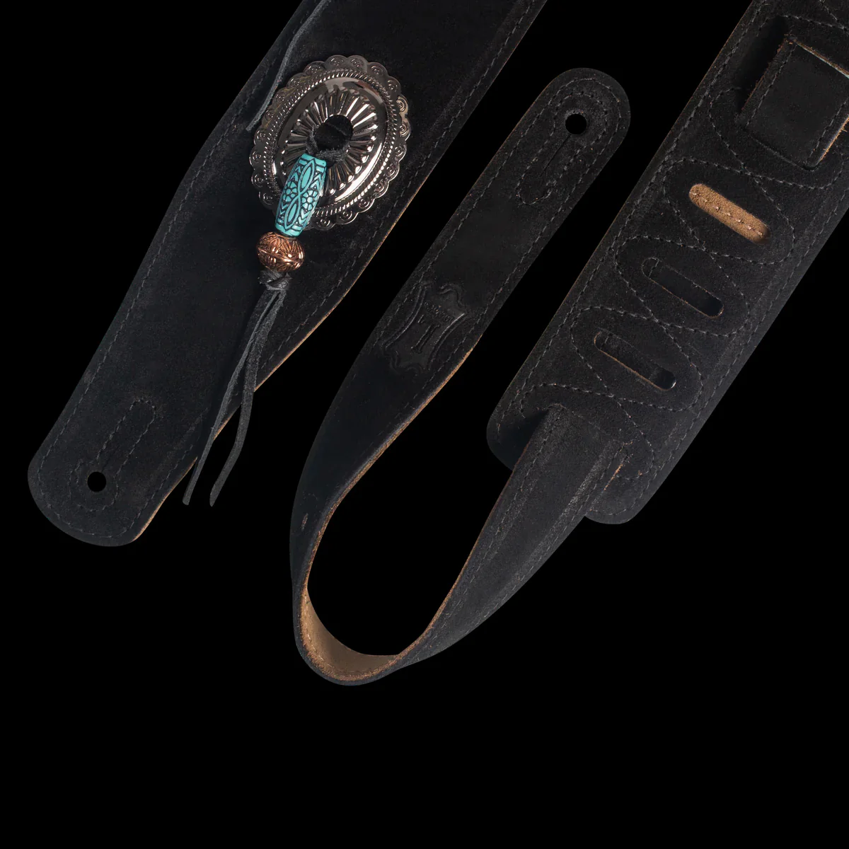Levy's MS26SF-BLK 2 1/2" Wide Black Suede Guitar Strap - Image 3