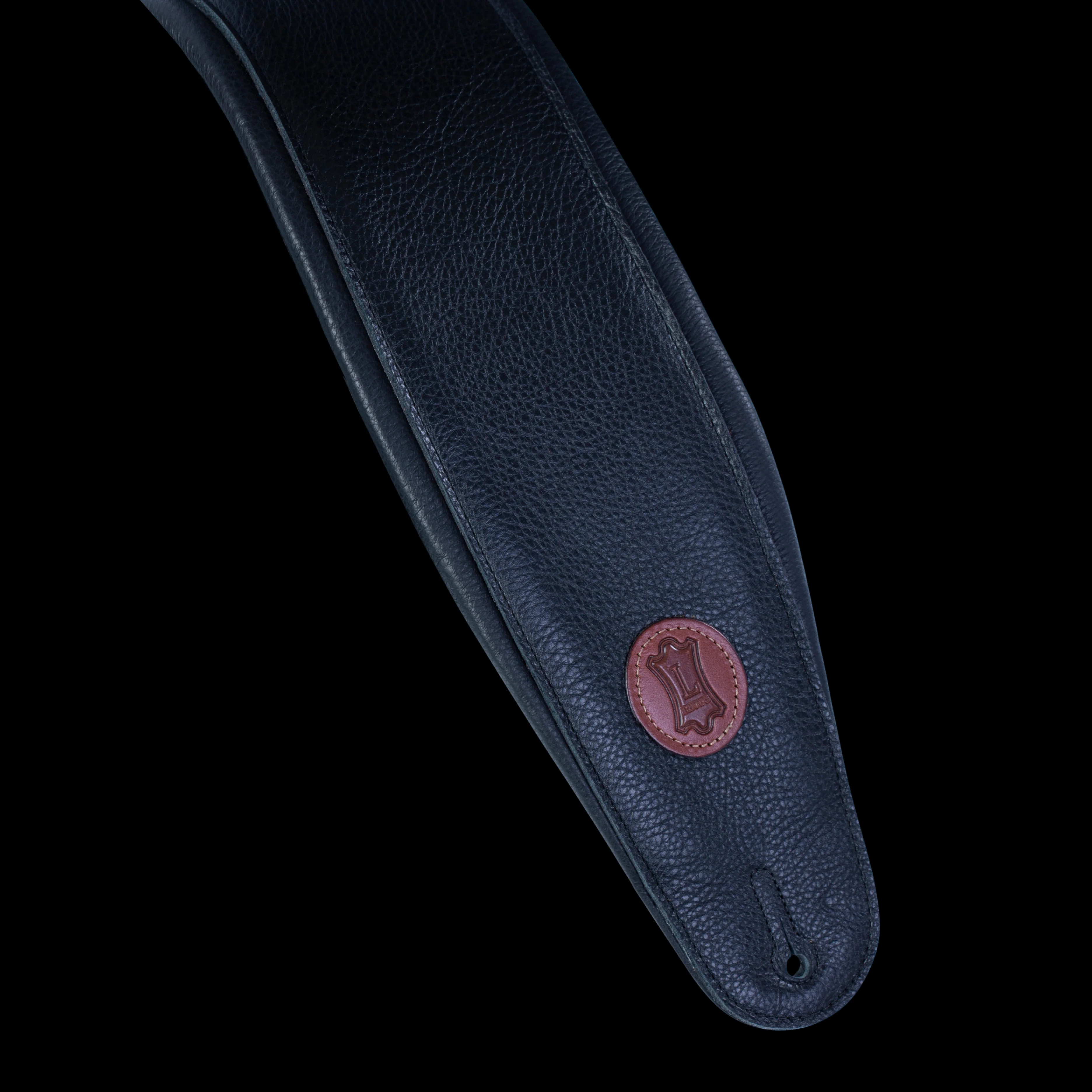 Levy's MSS2-4-BLK 4 1/2" Wide Black Garment Leather Bass Guitar Strap - Image 5