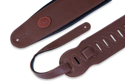 Levy's MSS2-4-BRN 4 1/2" Wide Brown Garment Leather Bass Guitar Strap - Image 2