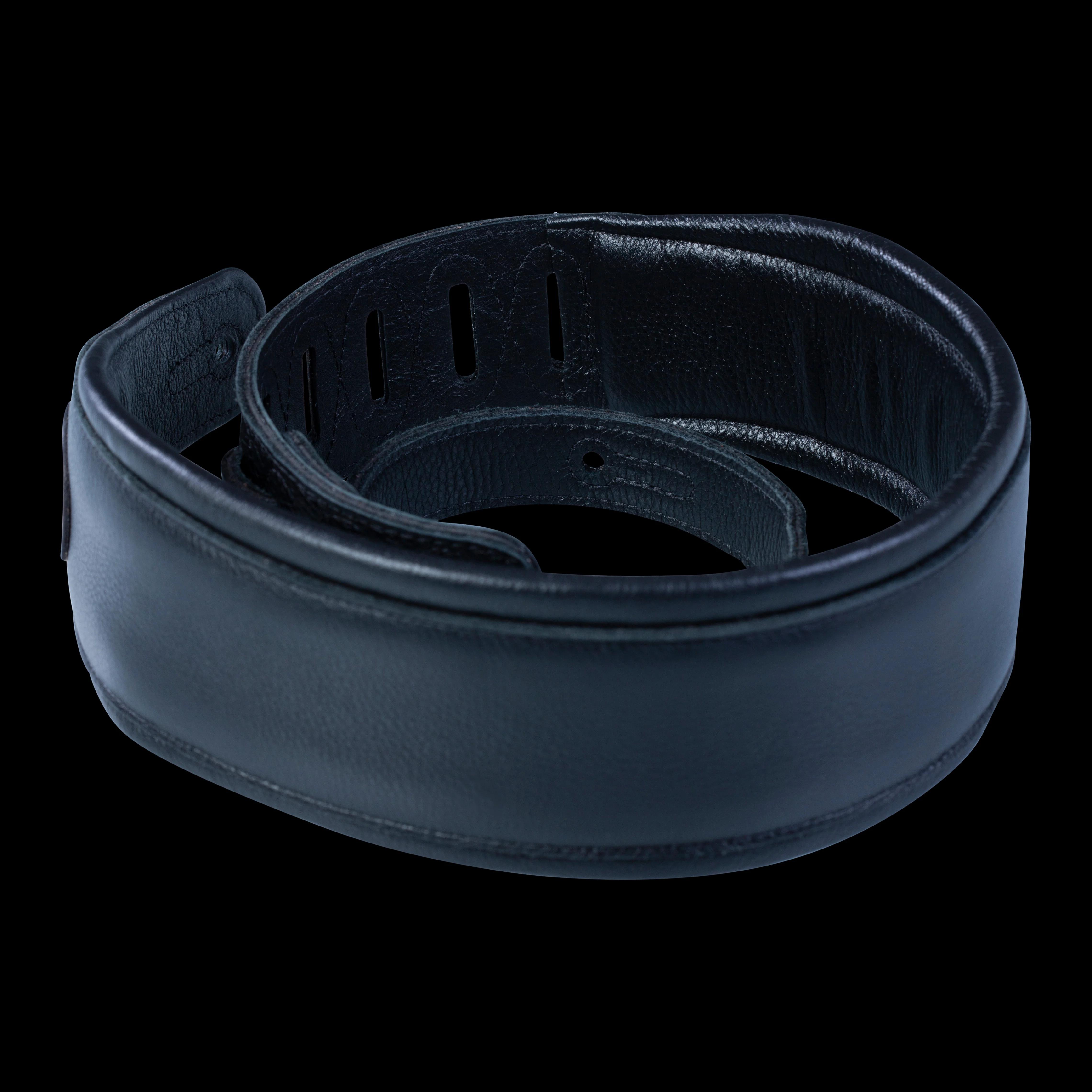 Levy's MSS2-BLK 3" Wide Black Garment Leather Guitar Strap - Image 3
